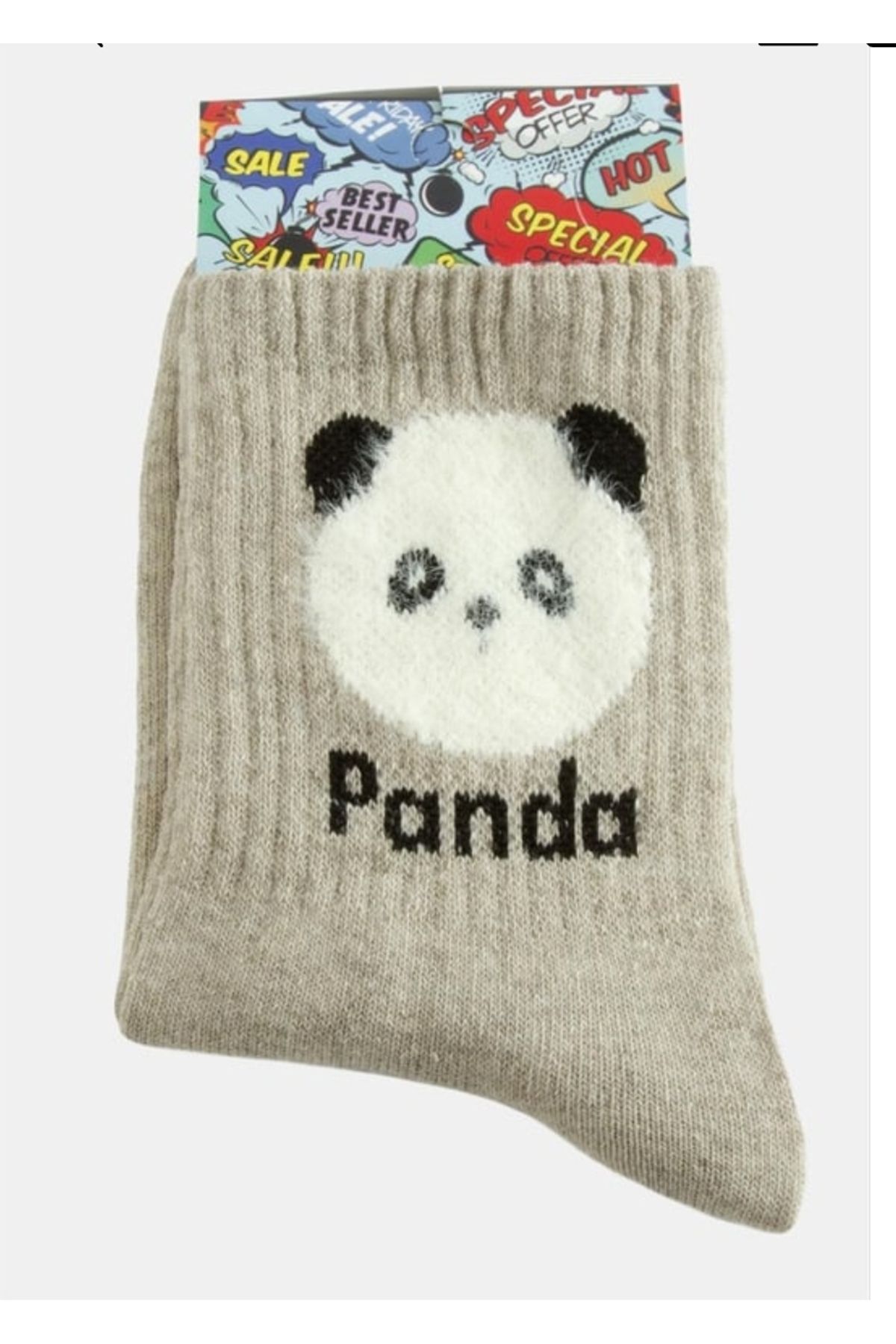 herseybizde2535 Panda kahverengi kolej corap
