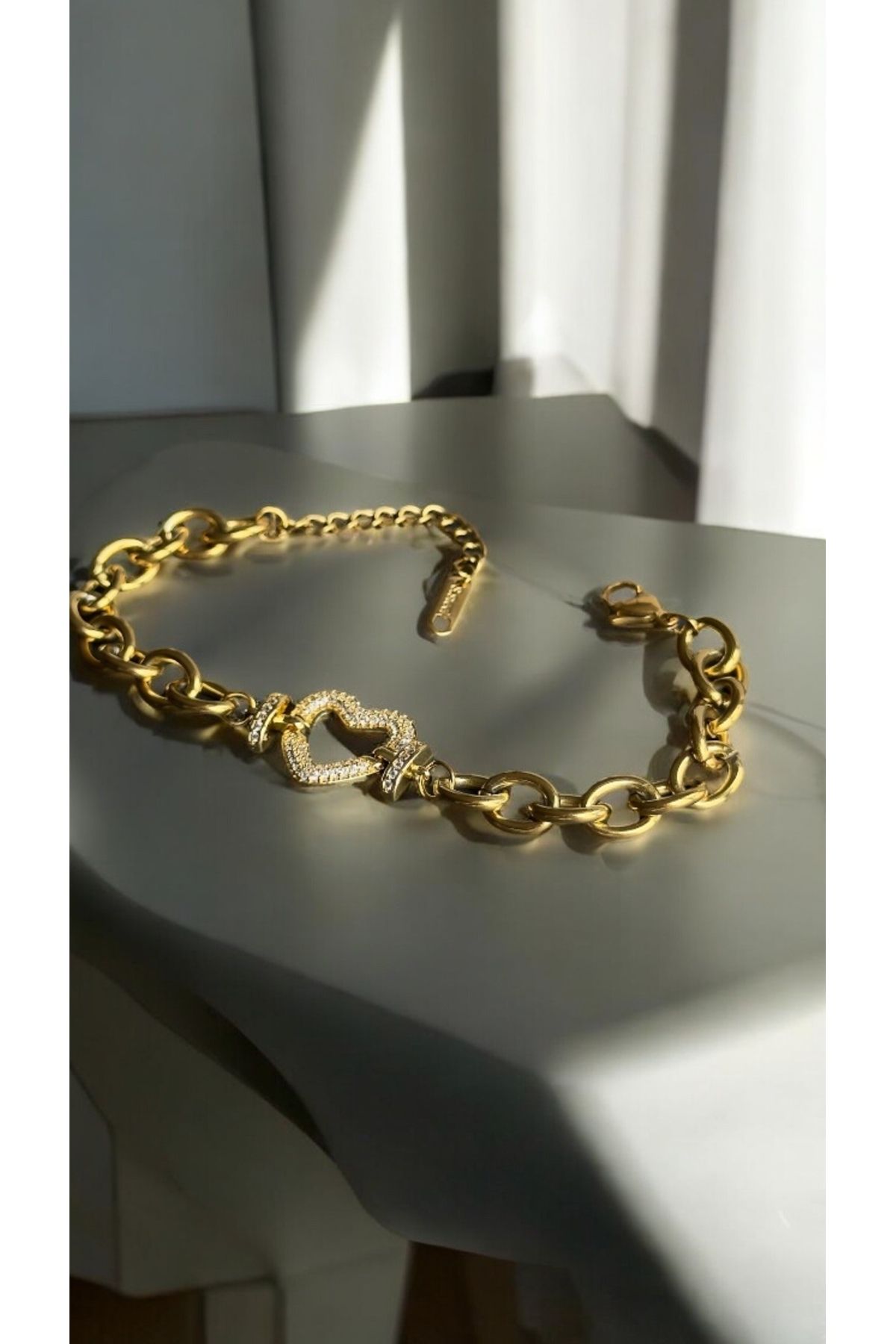 İNN JEWELLERY Çelik Bileklik Kararmaz Antialerjik Kalp Figürlü (2 Yıl İthalatçı Garantili)