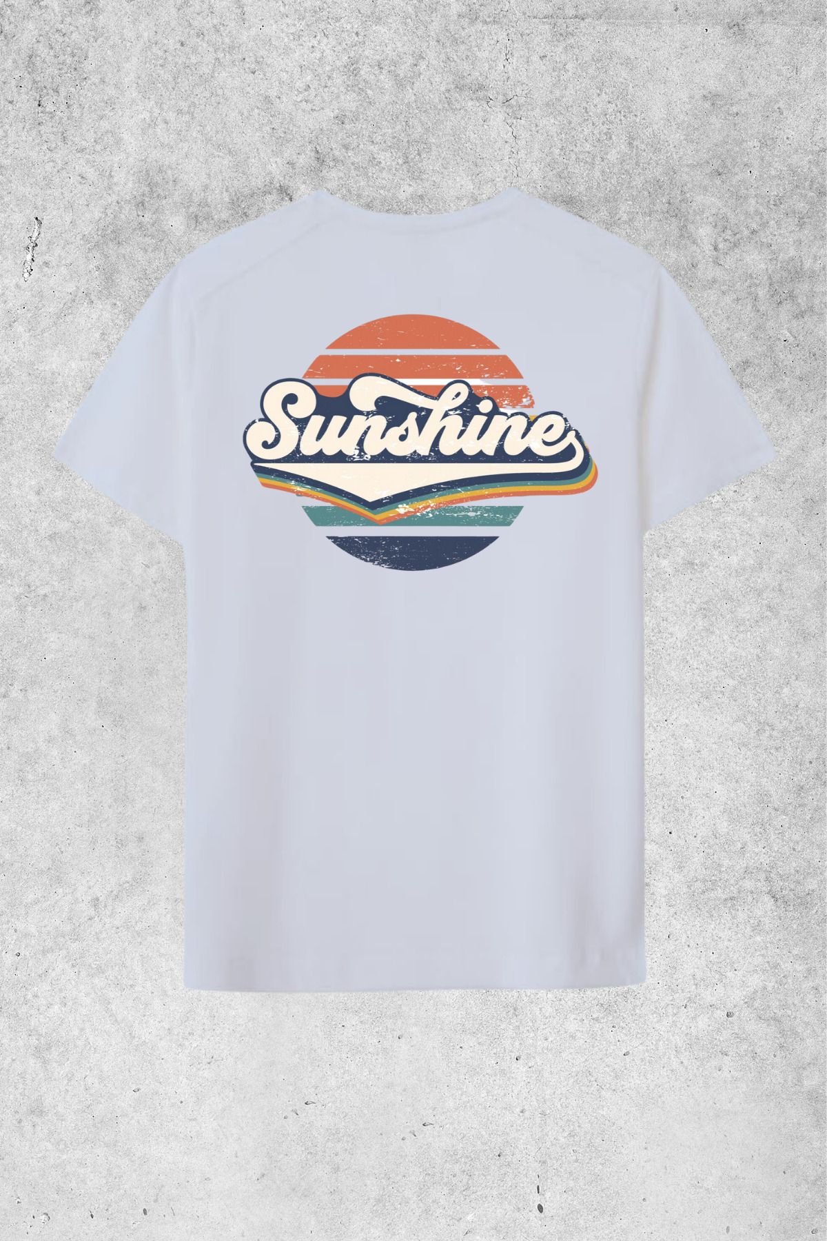 MOLICO Basic Unisex sıfır yaka kısa kollu OVERSİZE sırt baskılı tshirt