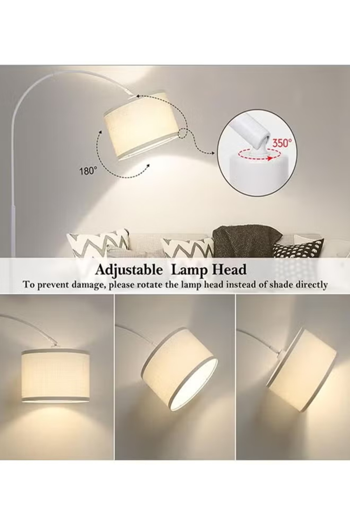 مصباح أرضي عمودي بسيط من دومويك نورديك، يحمي العين، مزود بإضاءة ثلاثية الألوان بقوة 12 واط