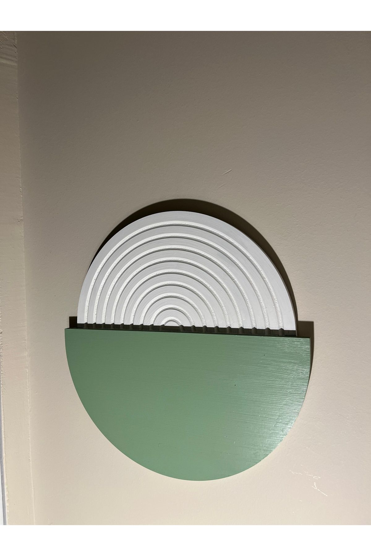 CIGILWOOD SUN PASTEL MINT GREEN-WHITE AHŞAP BOHEM TABLO
