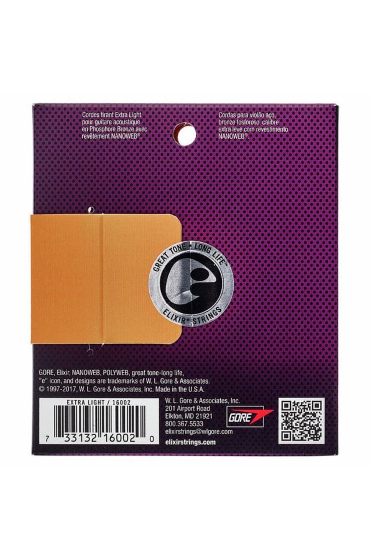 Elixir-Elixir Nanoweb Phosphor Bronze Extra Light Acoustic Guitar Strings 10-47 2