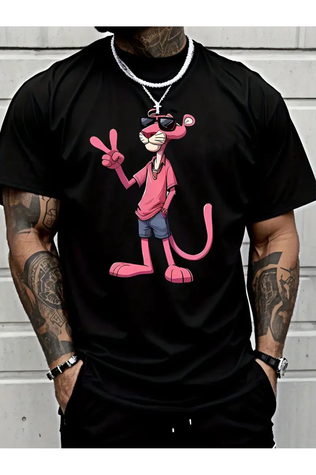 AEMİ Unisex Baskılı Oversize Bisiklet Yaka T-shirt