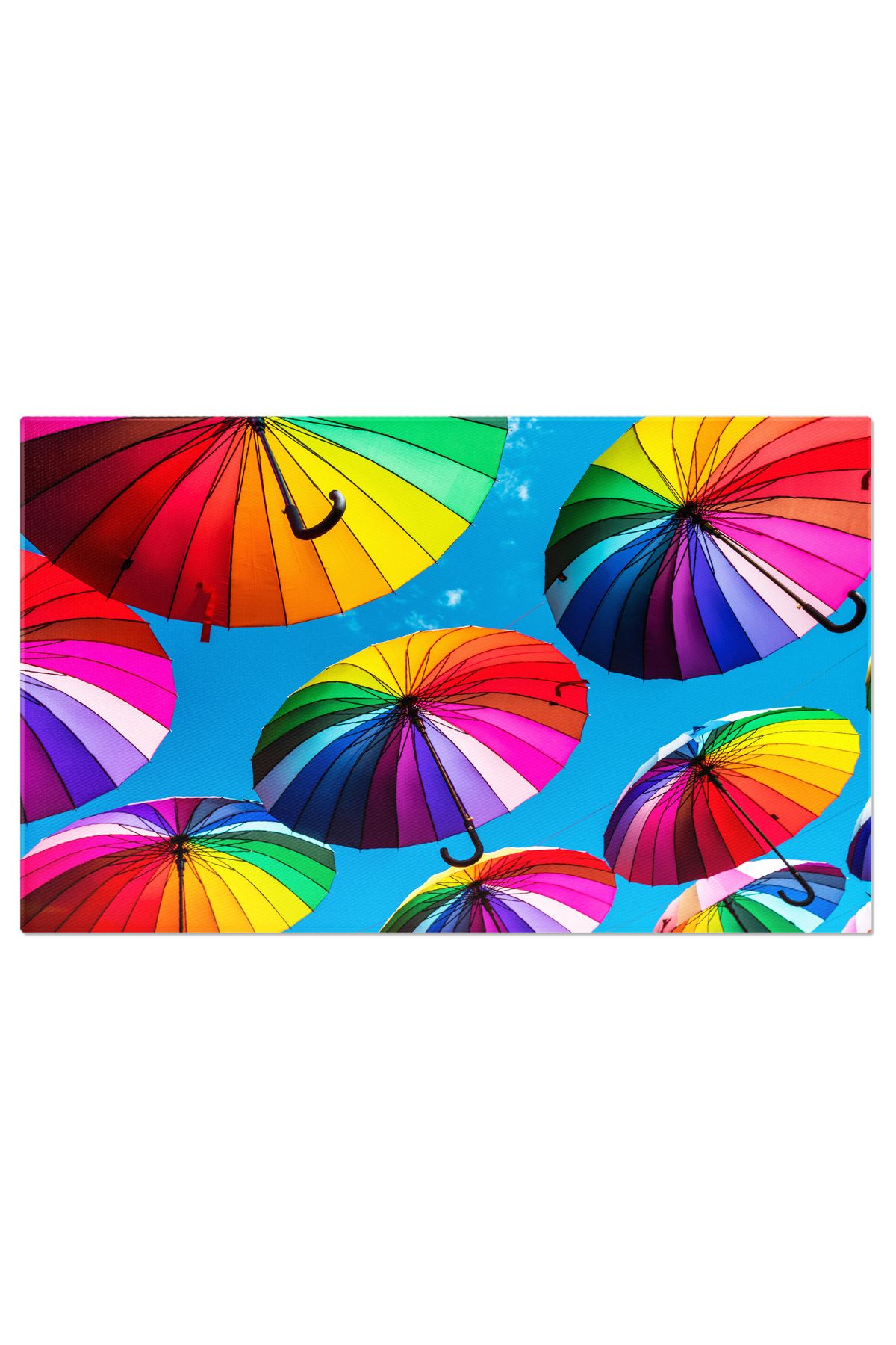 StoryGift Romania Tablou Canvas Umbrela Cu Curcubeu Deasupra Strazii, Culoare, Concept, Soare, Umbrela, Lgbt 3683 - 40 x 25