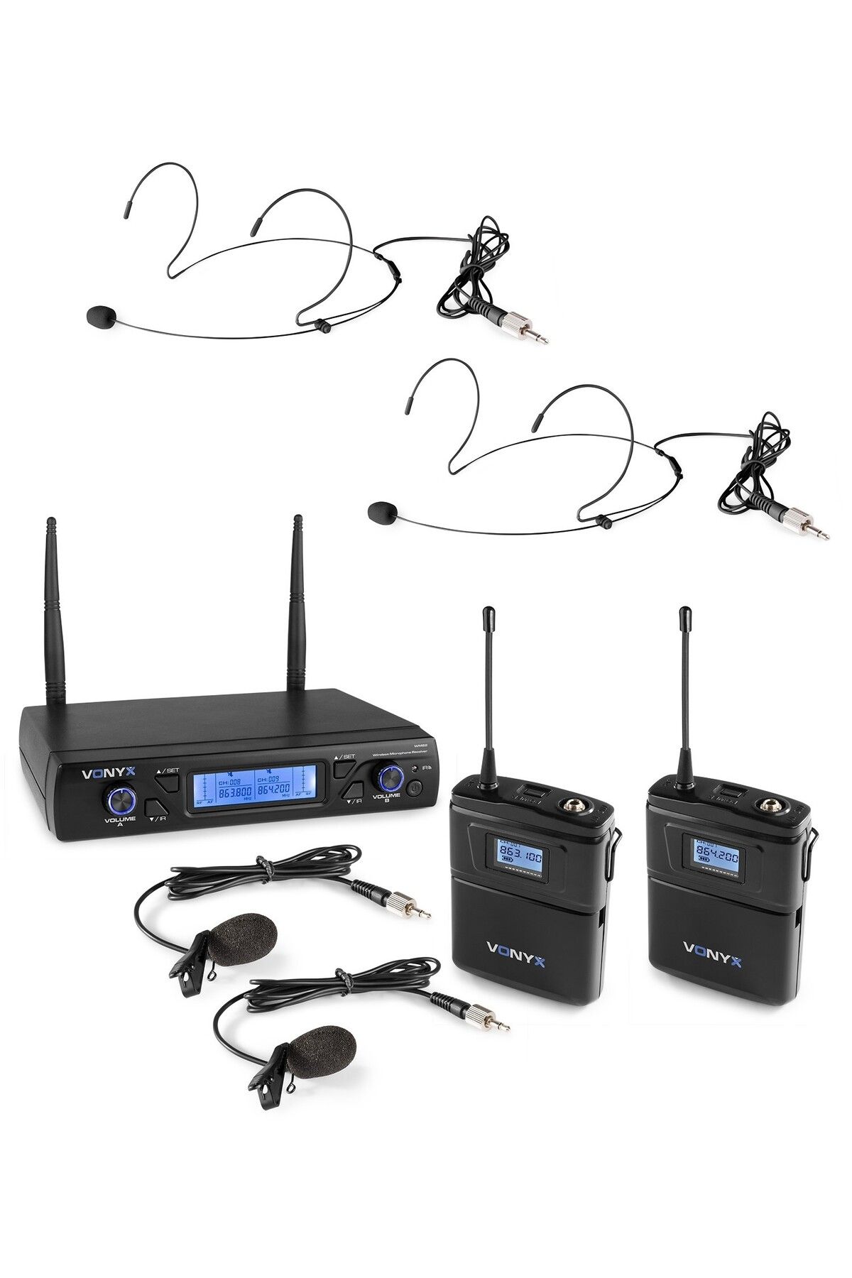 VONYX-Vonyx WM62B wireless headset and lavalier microphone set 2