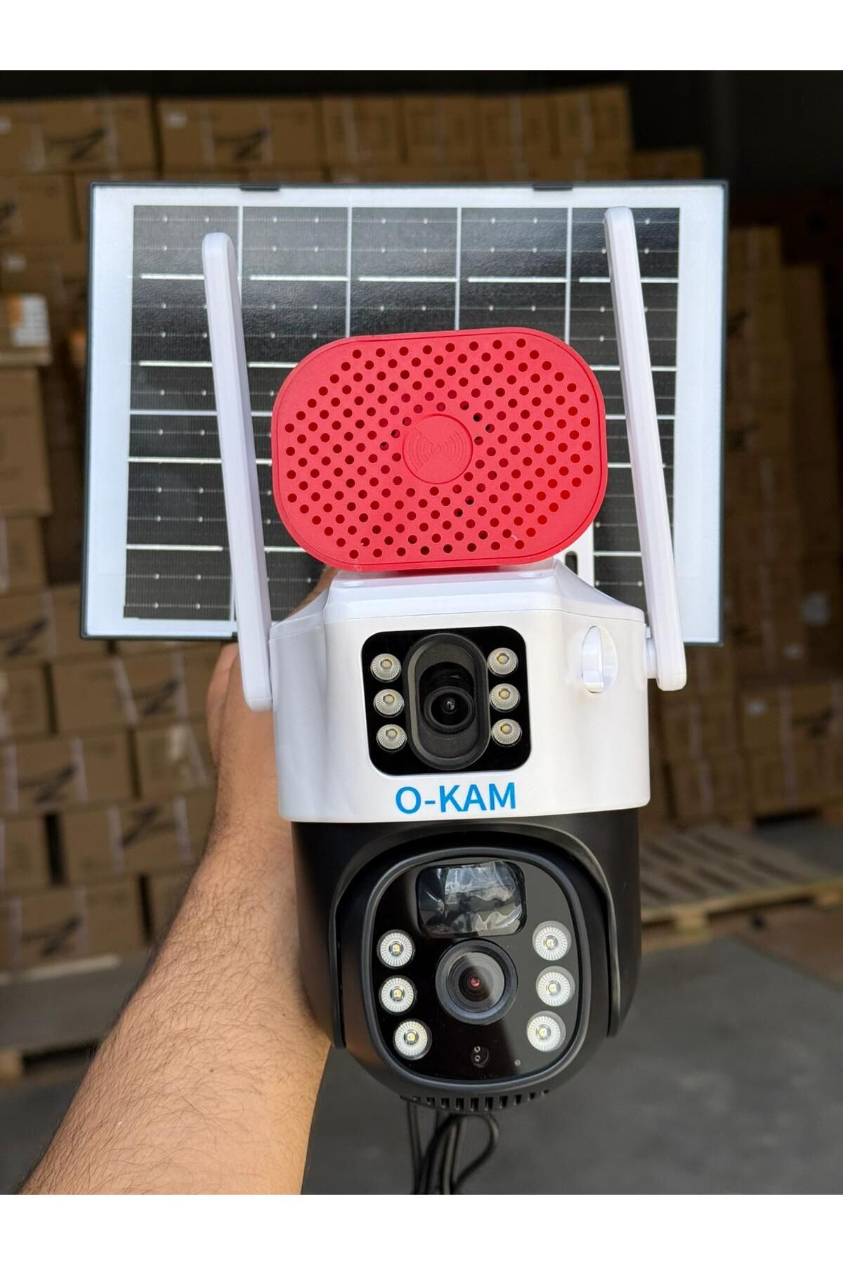 Kualite Solar Güneş Enerjili Wifi Kablosuz Çift Lens Sirenli 6MP Gece Görüşlü 7015 Güvenlik Kamerası