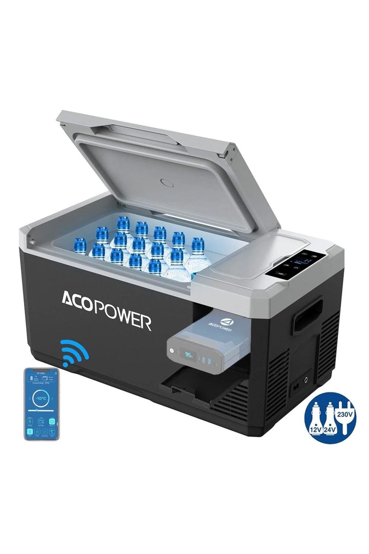 Acopower V18 12/24/220volt 18litre Kompresörlü Outdoor Oto Buzdolabı (AKÜ DAHİL DEĞİLDİR)