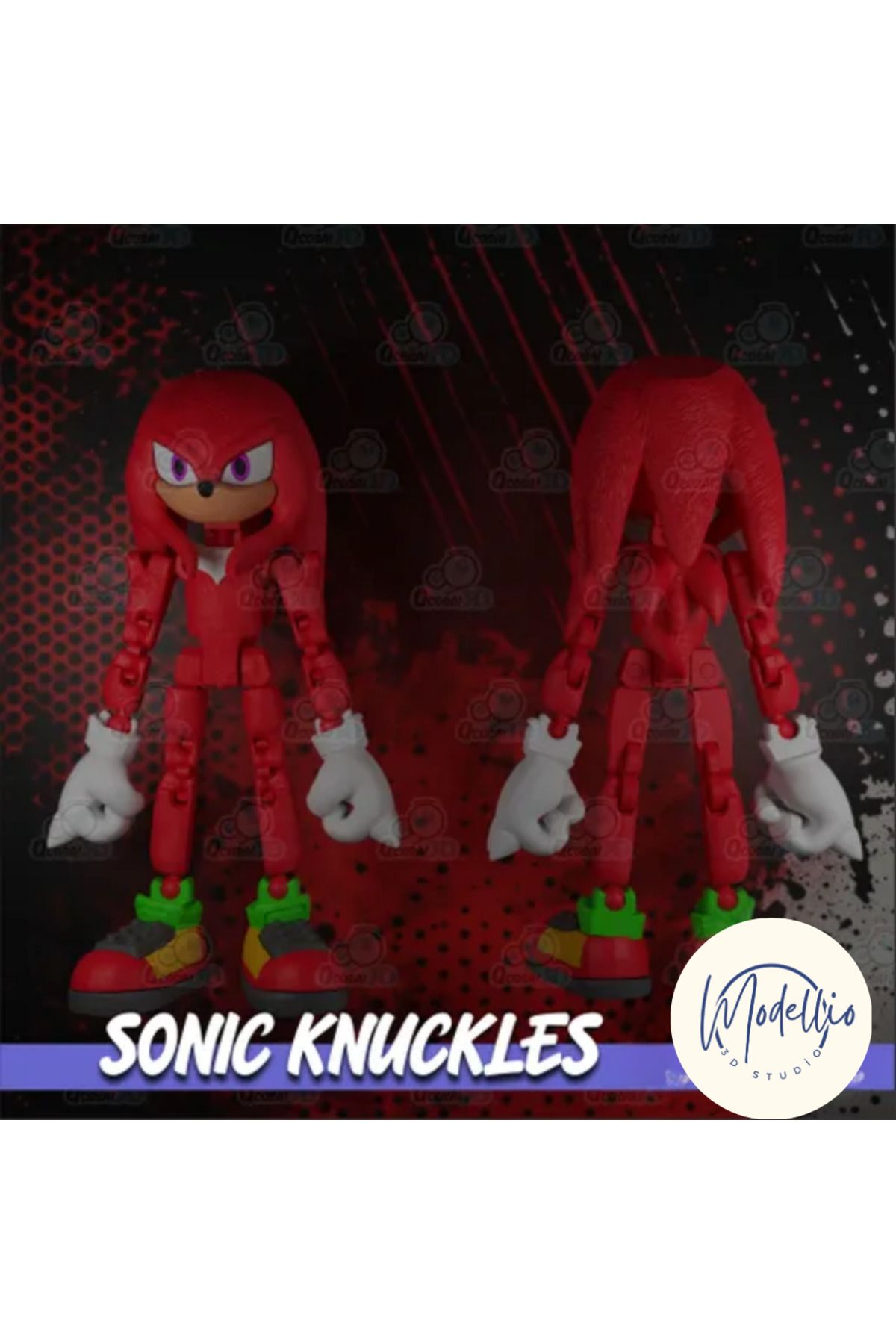 Modellio3D Knuckles the Echidna figürü