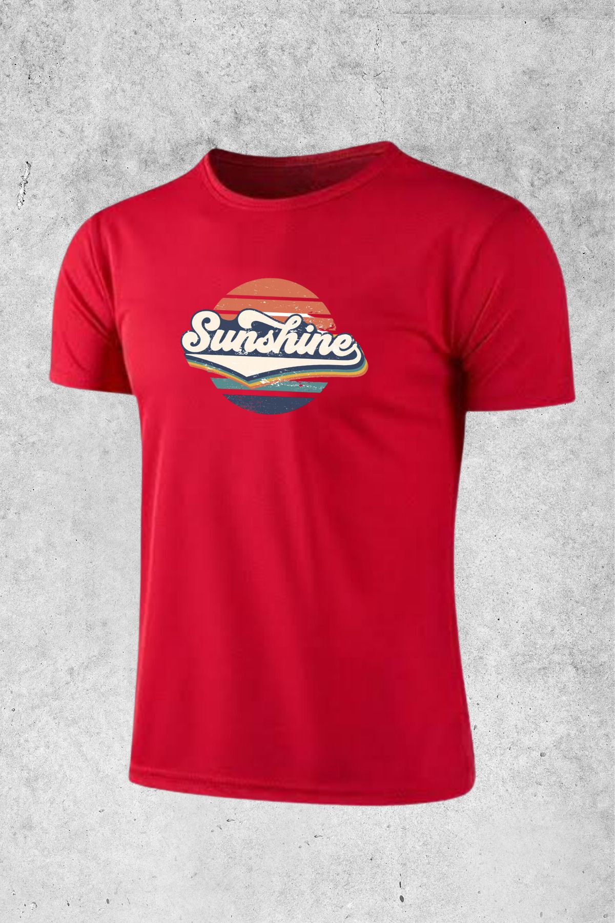 MOLICO BASİC unisex sıfır yaka kısa kollu SUNSHİNE baskılı tshirt