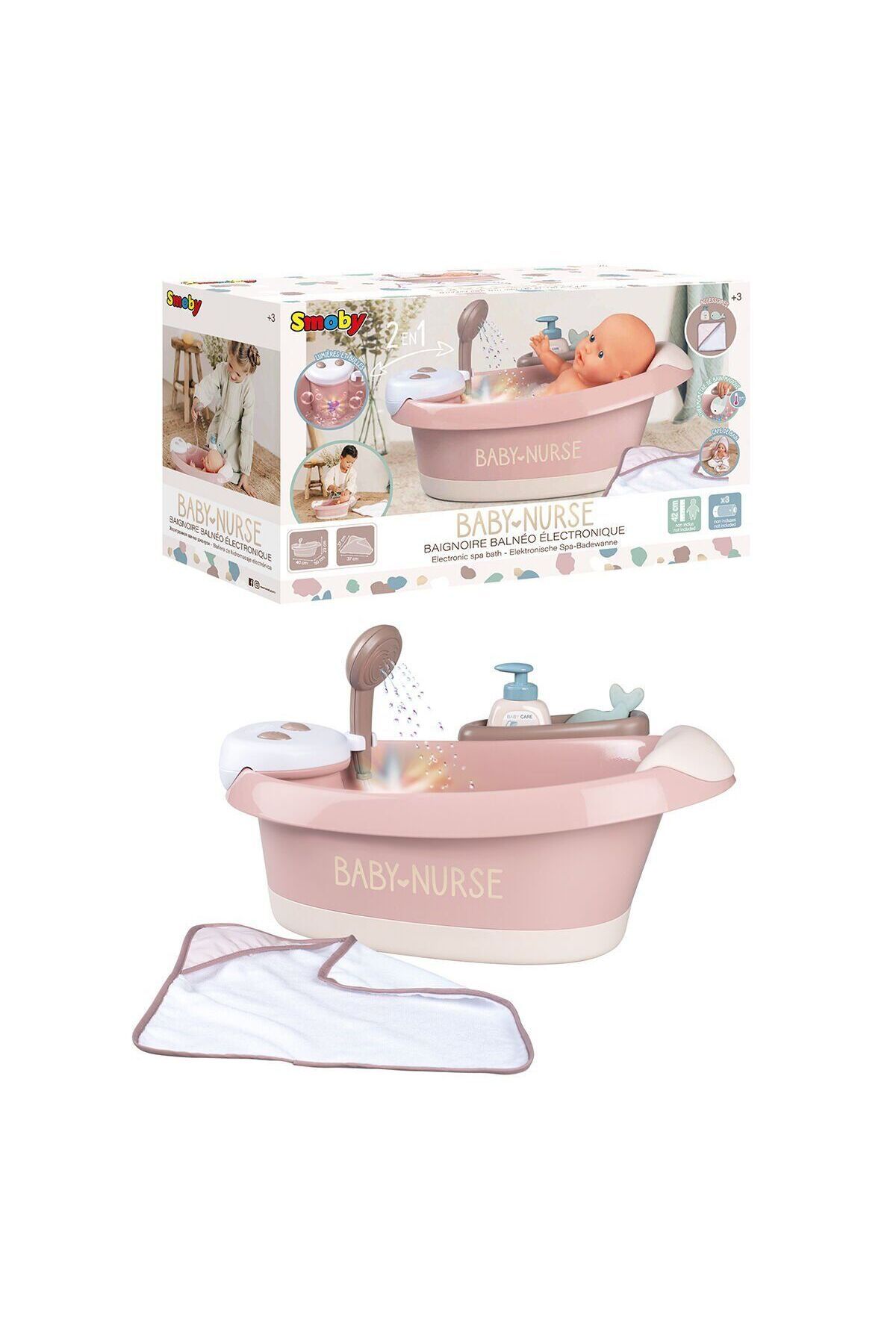 Easy Tedarik 7600220368 Baby Nurse Sesli ve Işıklı Balneo Banyo Seti -Simba