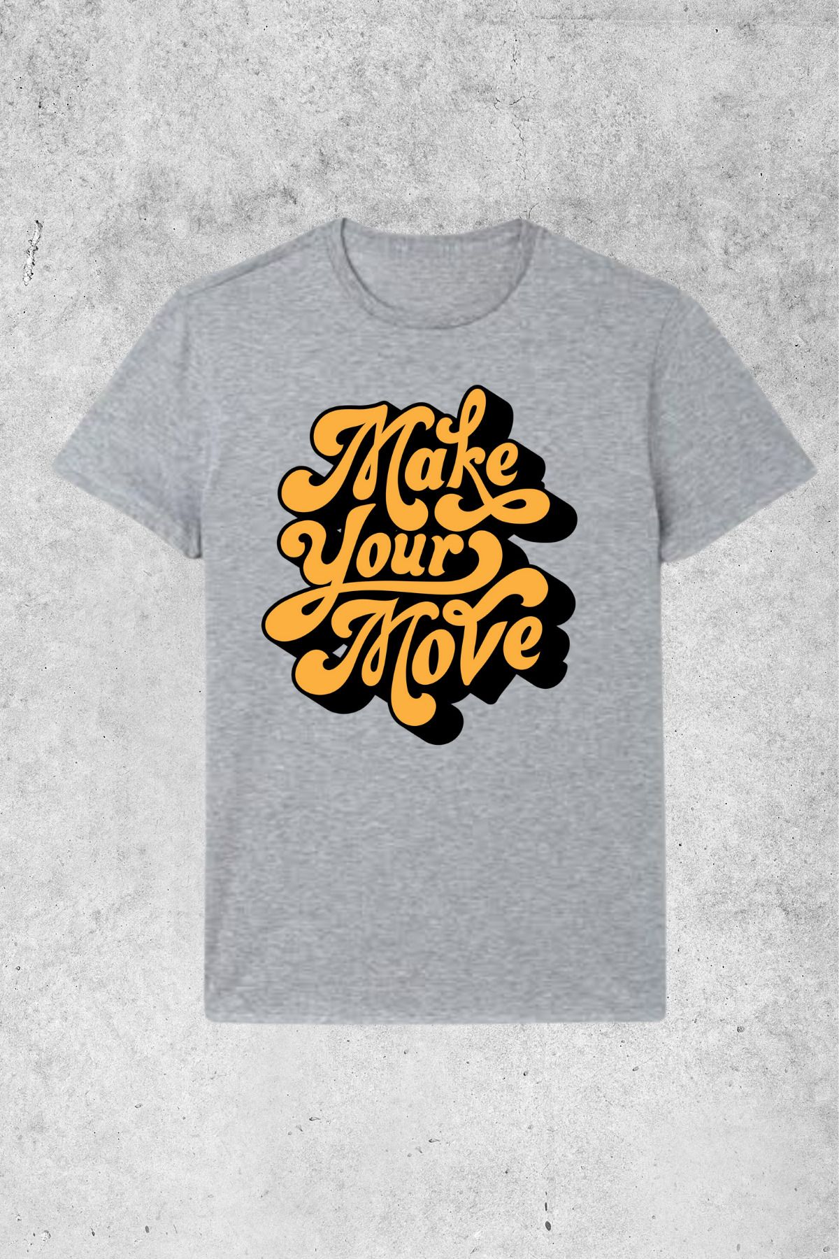 MOLICO BASİC unisex sıfır yaka kısa kollu MAKE YOUR MOVE baskılı tshirt