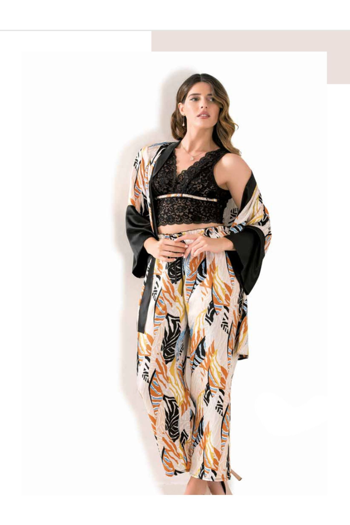 Fily İç Giyim MOONGİRL Üçlü Saten Pijama Takımları