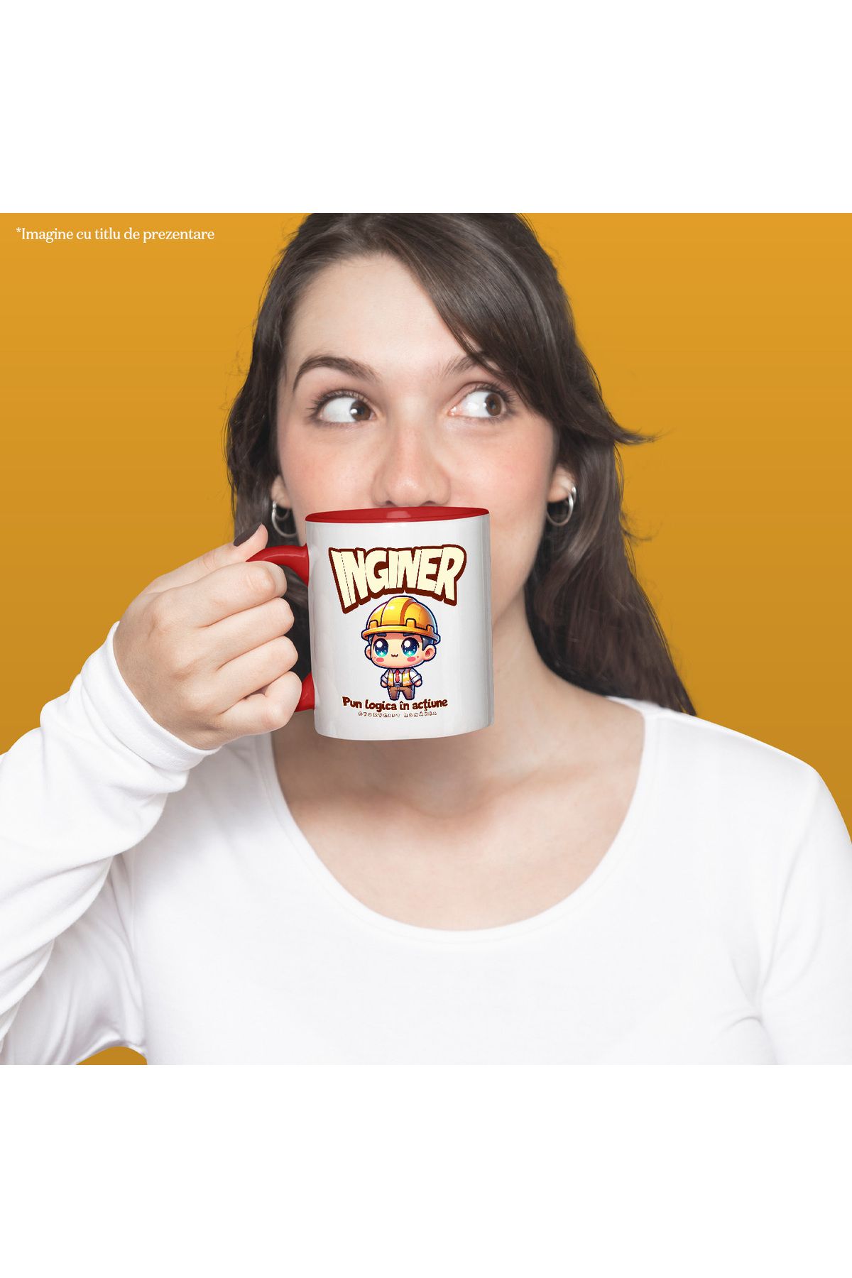 StoryGift Romania-Engineer Mug Put Logic in Action, 330ml, Ceramic with Red Handle, With Red Handle STG ,,STG 2