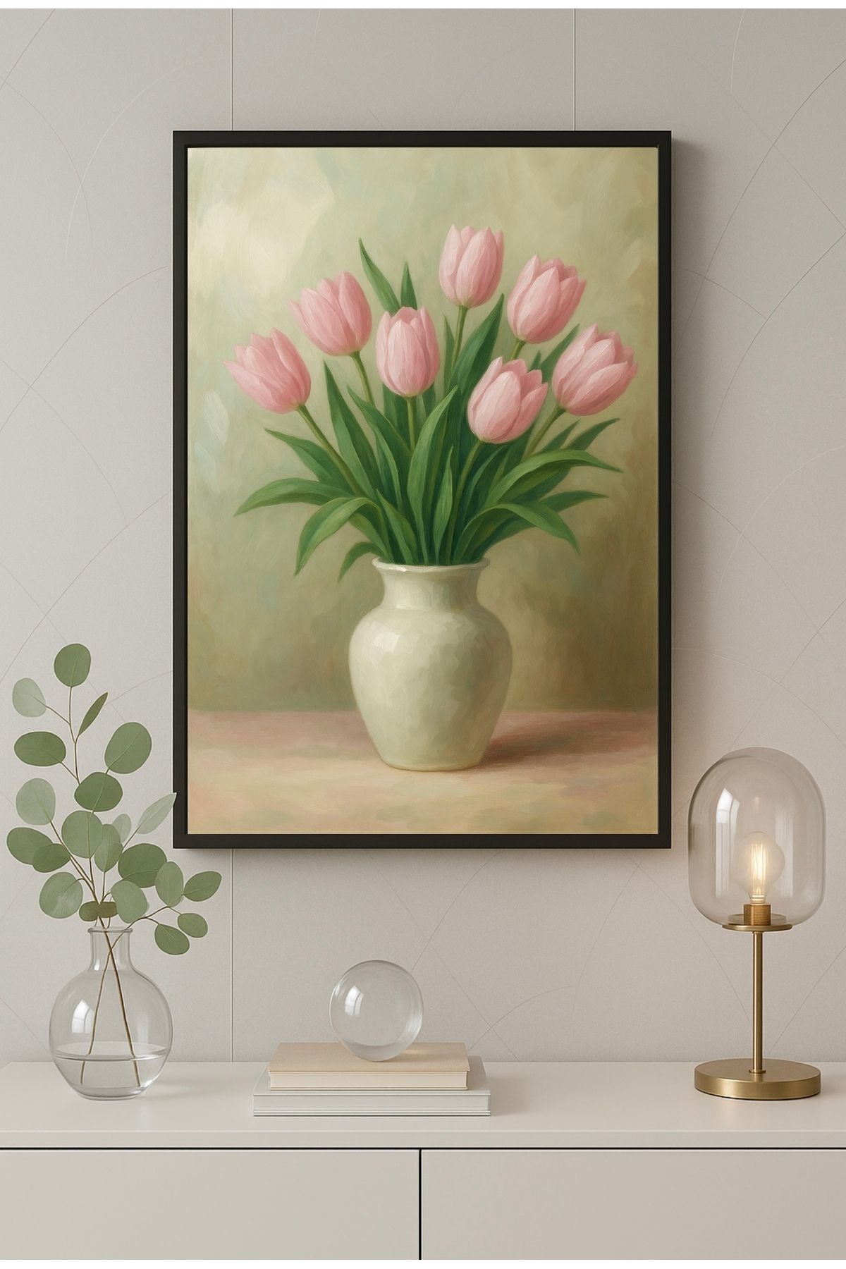 For Art Atölye Serene Stems – Özel Tasarım Dijital Baskı Ahşap Çerçeveli Tablo