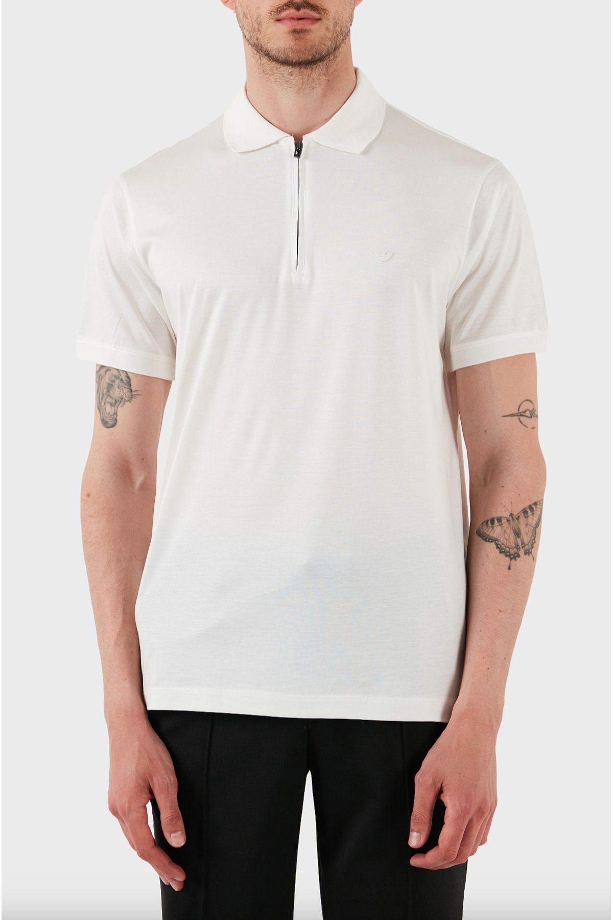 Emporio Armani ASV Lyocell-Blend Jersey Polo Shirt with Zip