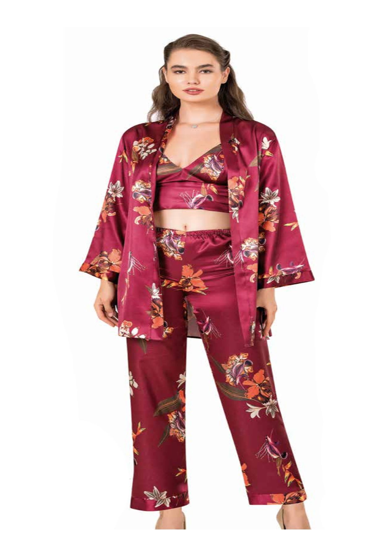 Fily İç Giyim MOONGİRL Üçlü Saten Pijama Takımları