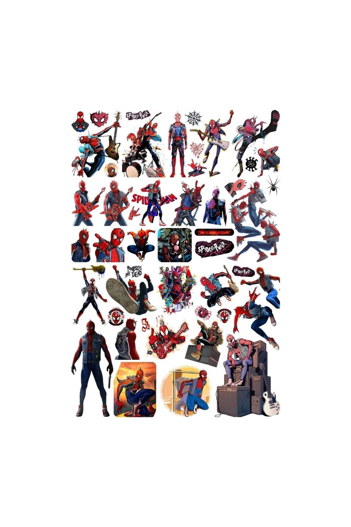 Ororabutik 45 Adet Spider Punk Sticker Seti - Etiket Seti Sketchbook