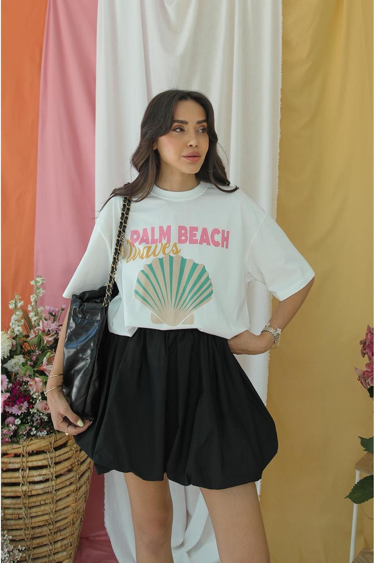 Havoş Palm Beach Baskılı Tişört