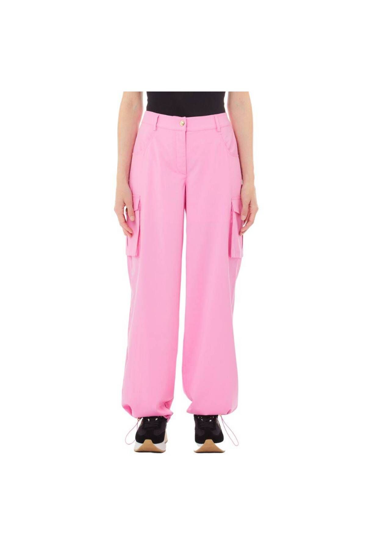 Liu Jo Kadın Rahat Kesim Cep Detaylı Geniş Paça Pembe Pantolon TA5143TS922-X0671