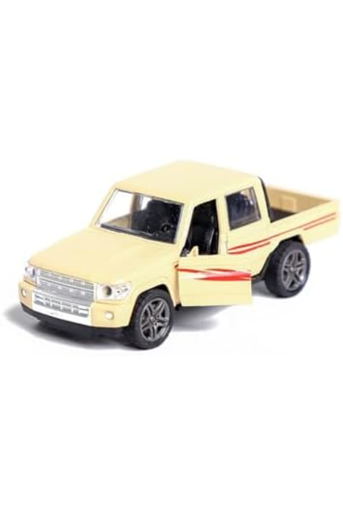 Generic-Mini Double Cabin Pickup Toy Car with Pull Back Action and Front Door Opening Durable Realistic Open 5