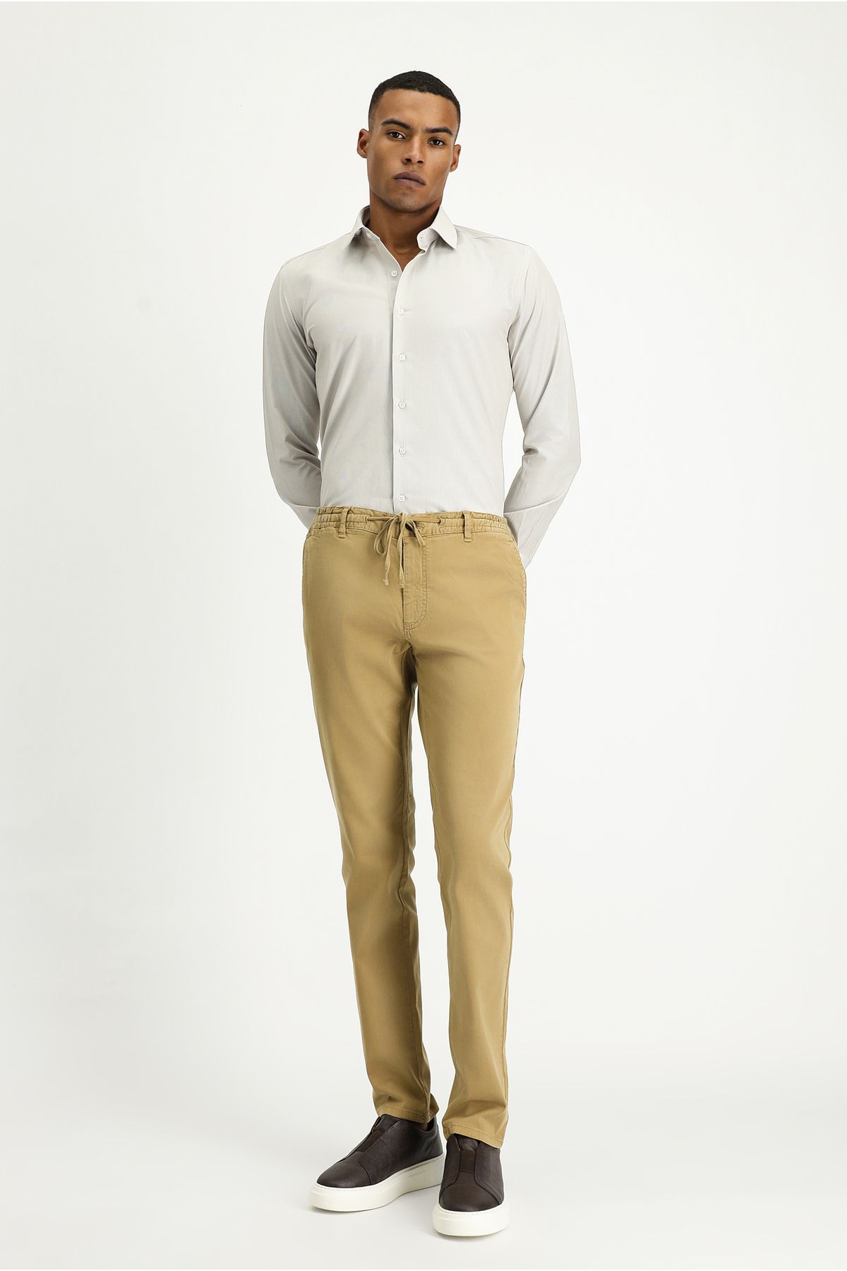 Kiğılı-Cămașă cu mânecă lungă, slim fit, cu model clasic, din bumbac, ușor de călcat 2