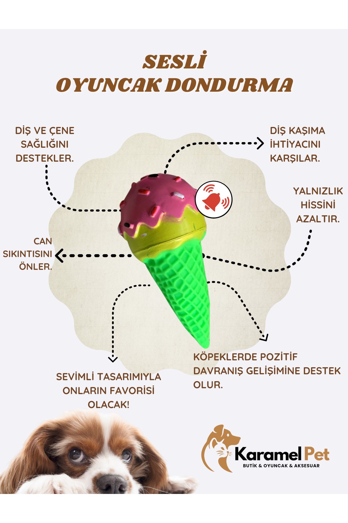 Cans Kedi Köpek Evcil Hayvan Sesli Oyuncak - Dondurma Oyuncak