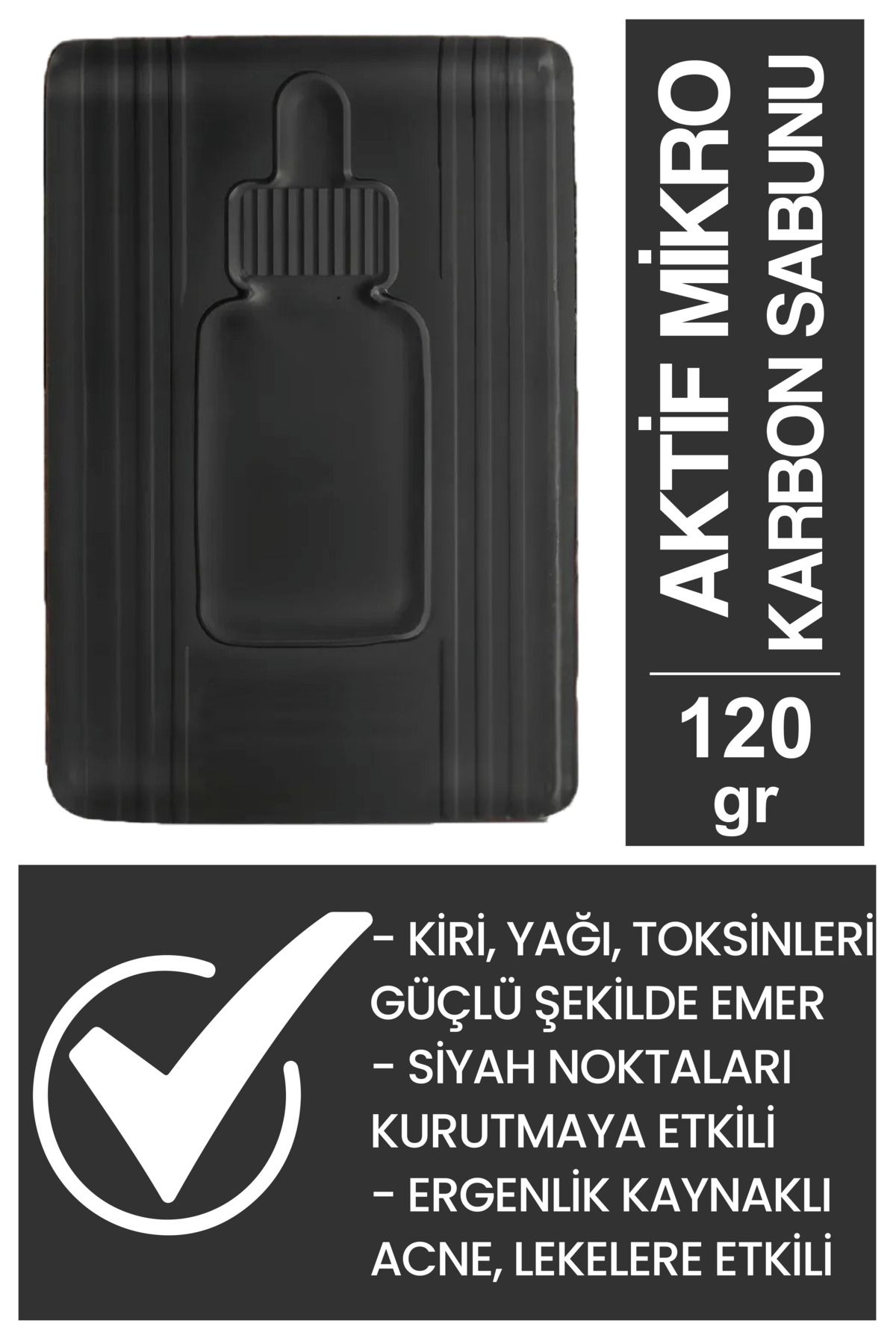 Luga Aktif Mikro Karbon Sabunu | Gözenek Temizleyici, Siyah Nokta Ve Karşıtı Sabun 120 gr