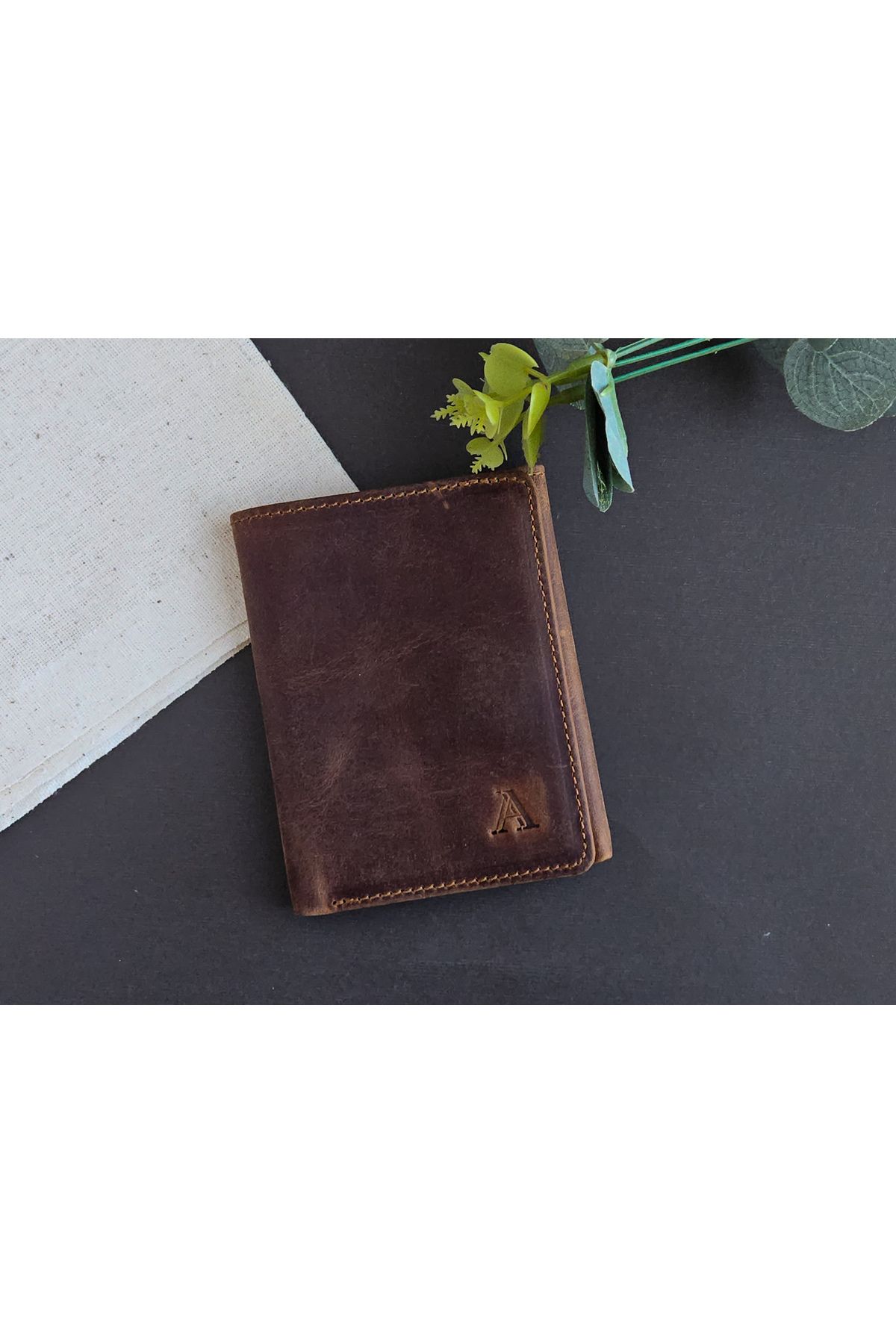 Aydin Wallets Hakiki Deri Mıknatıslı Taba Cüzdan - Unisex Günlük& Hediye