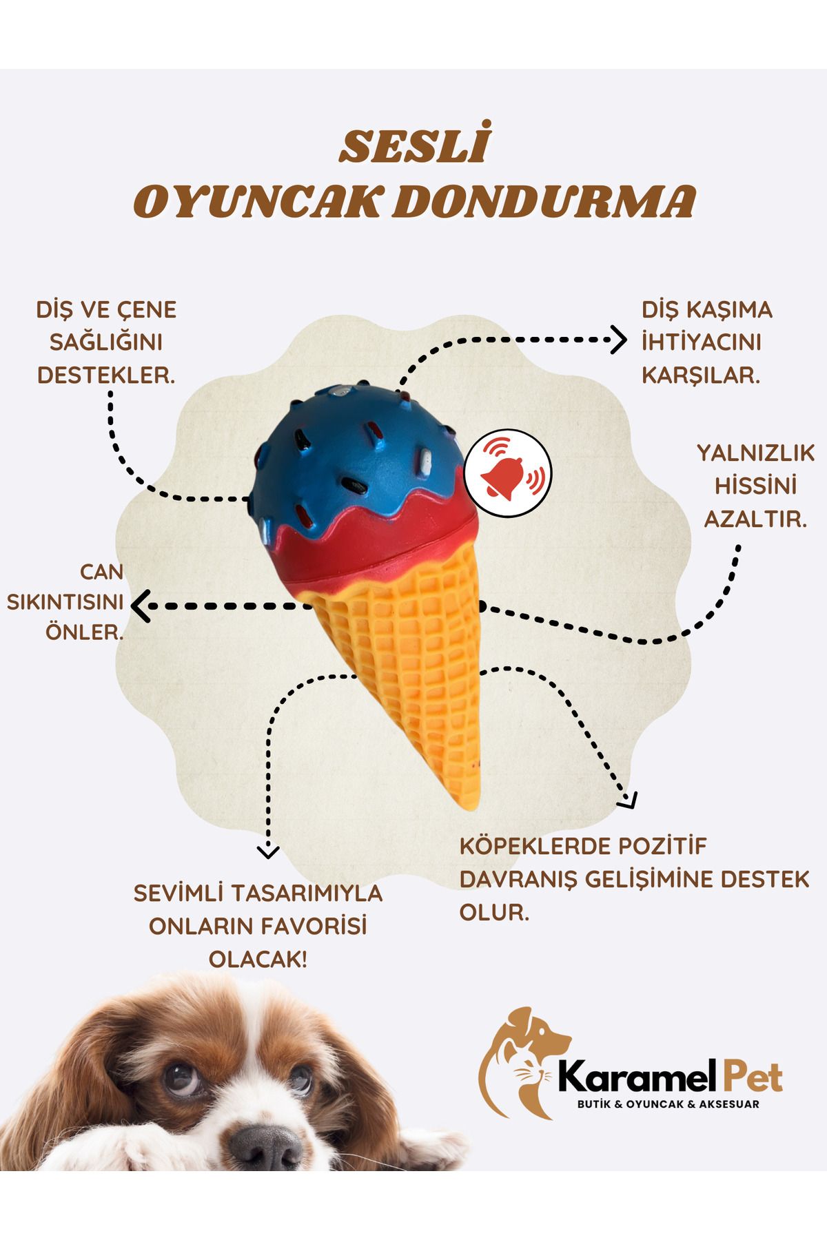 Cans Kedi Köpek Evcil Hayvan Sesli Oyuncak - Dondurma Oyuncak