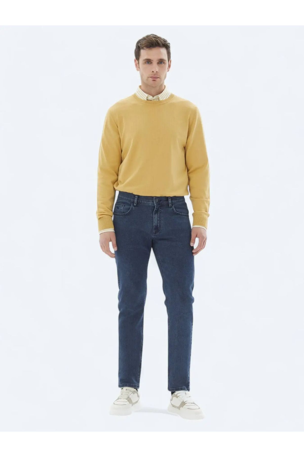 Kip-Παντελόνι με τζιν-βαμβακερό μείγμα Navy Blue Slim Fit 1