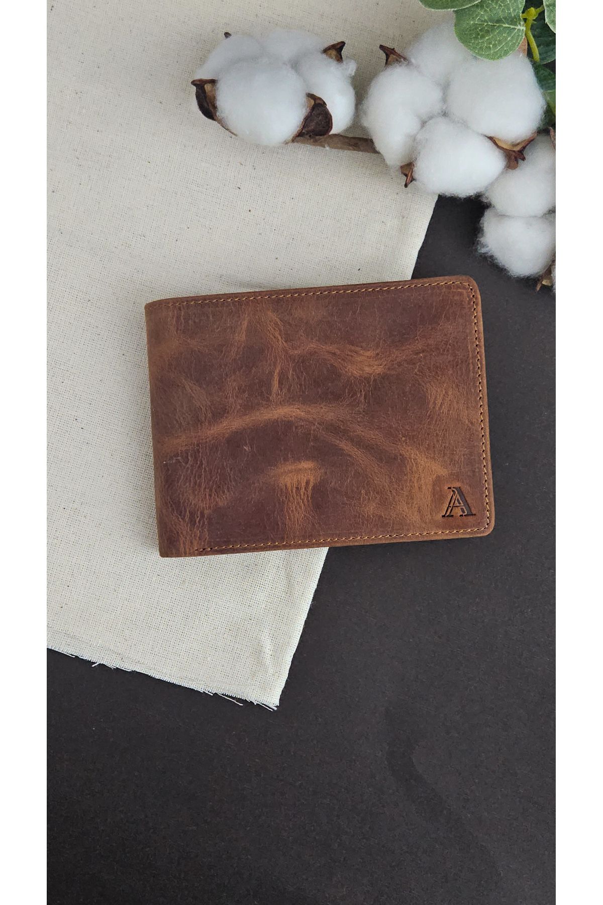 Aydın Deri Luxury Hakiki Deri Taba Cüzdan - Kadın Erkek Unisex Günlük& Hediye