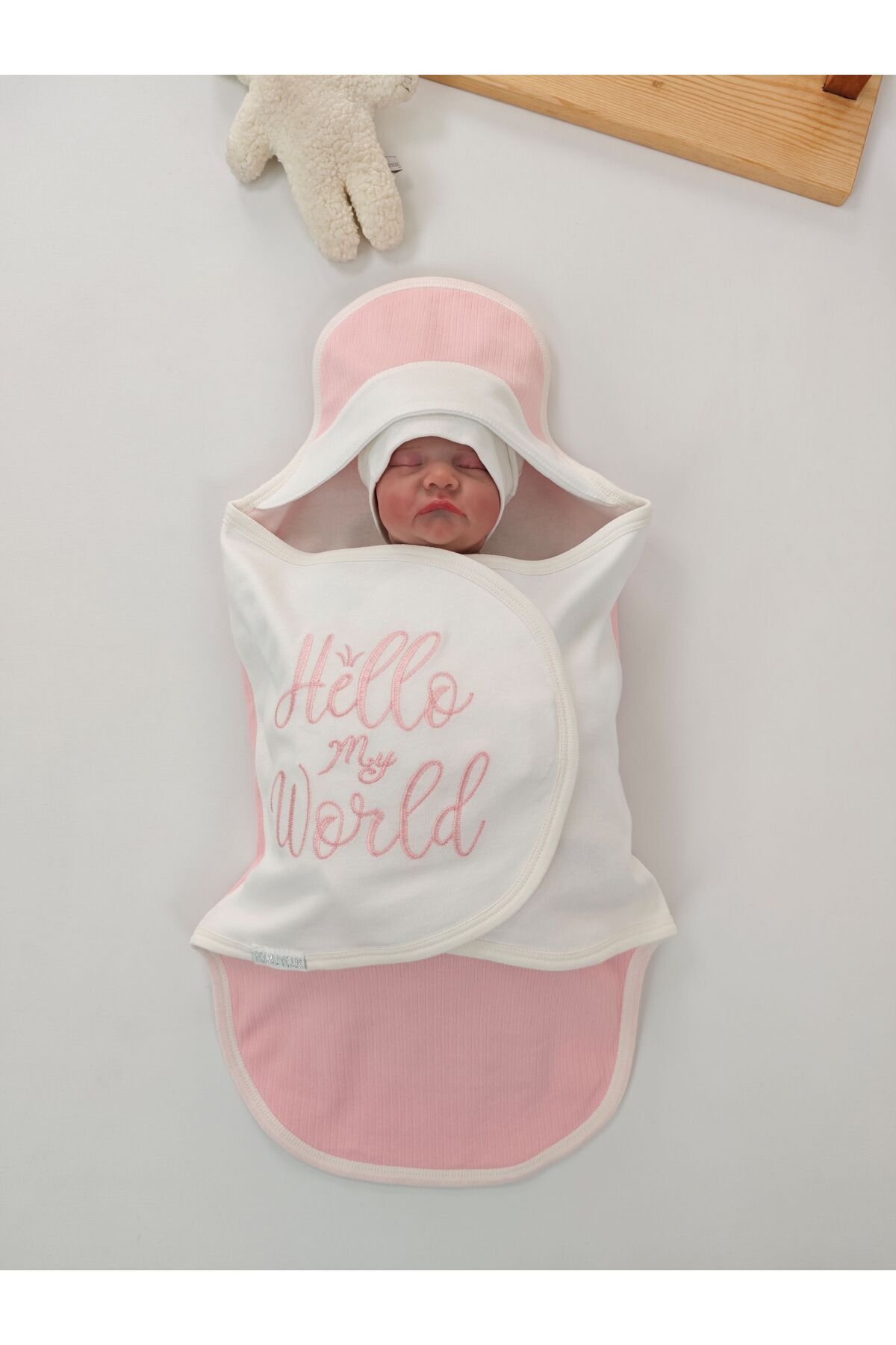 Tomuycuk Pembe Kız Bebek Battaniyesi Kundağı -Uyku Tulumu %100 Pamuklu Ortopedik 0-9ay Hediyelik fotoğrafı 6 (önizleme)