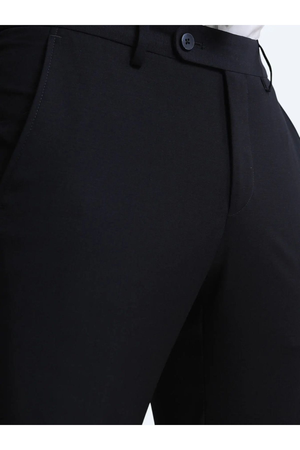 شلوار آبی مردانه Navy Blue Flat Weaving Slim Fit کلاسیک Wool Wood Kip