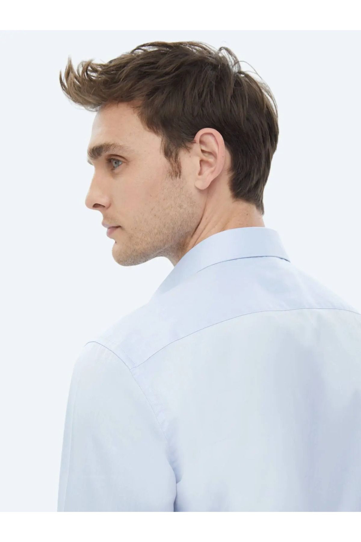 Kip-Cămașă clasică din bumbac slim fit albastră 8