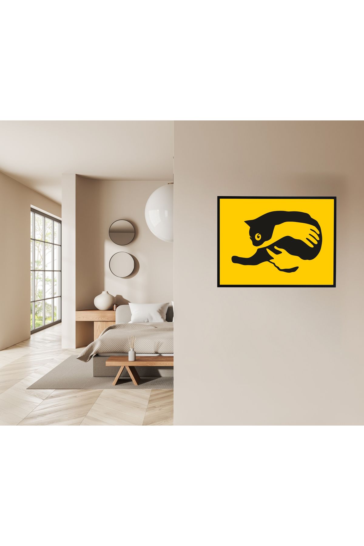 Grand Fine Art Çerçeveli Renkli Akrilik Tablo Kedi