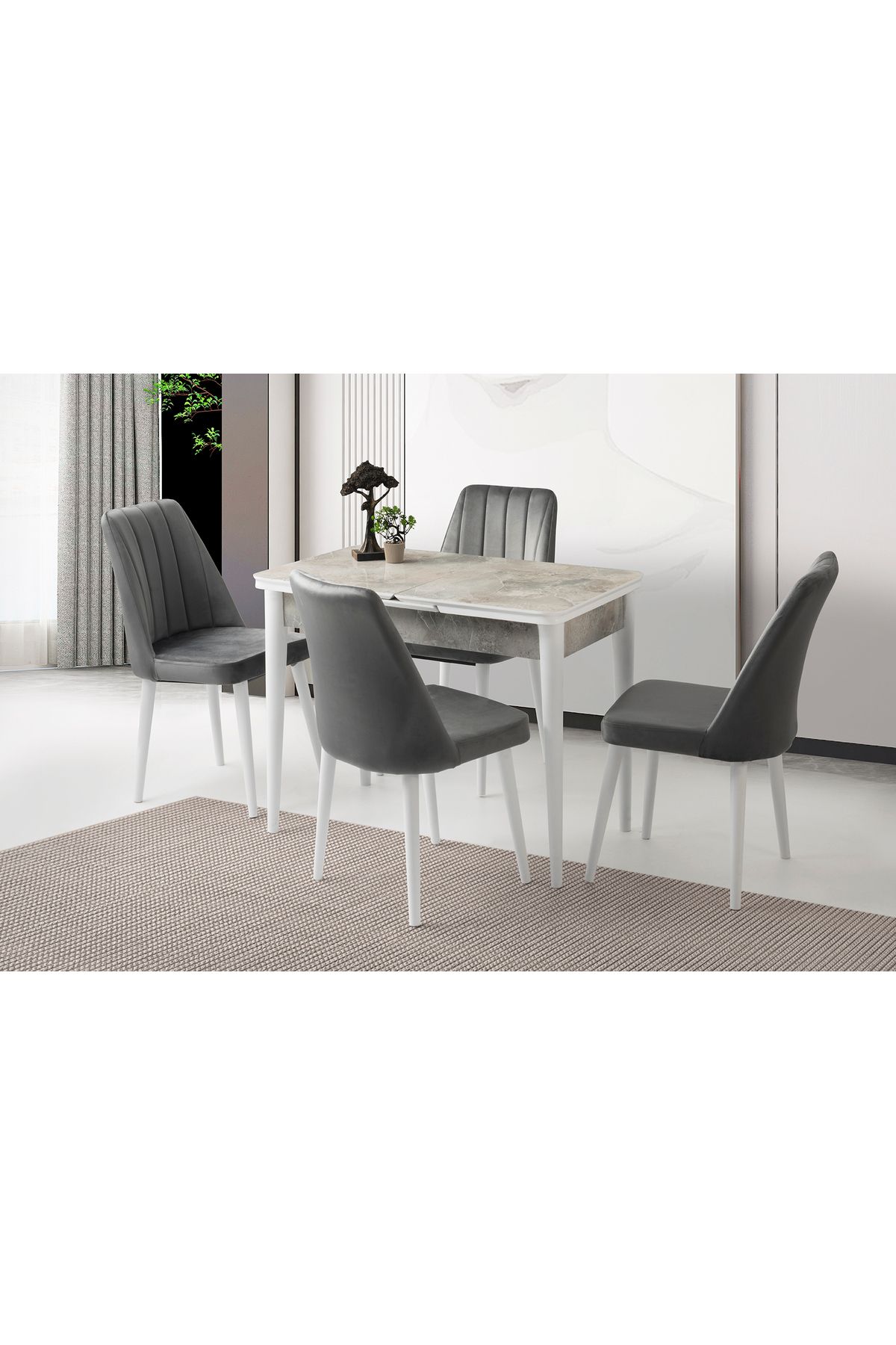 Levent Mobilya Aksesuar RÜZGAR HG MASA, LİRA SANDALYE, RAMBLA, 100x60