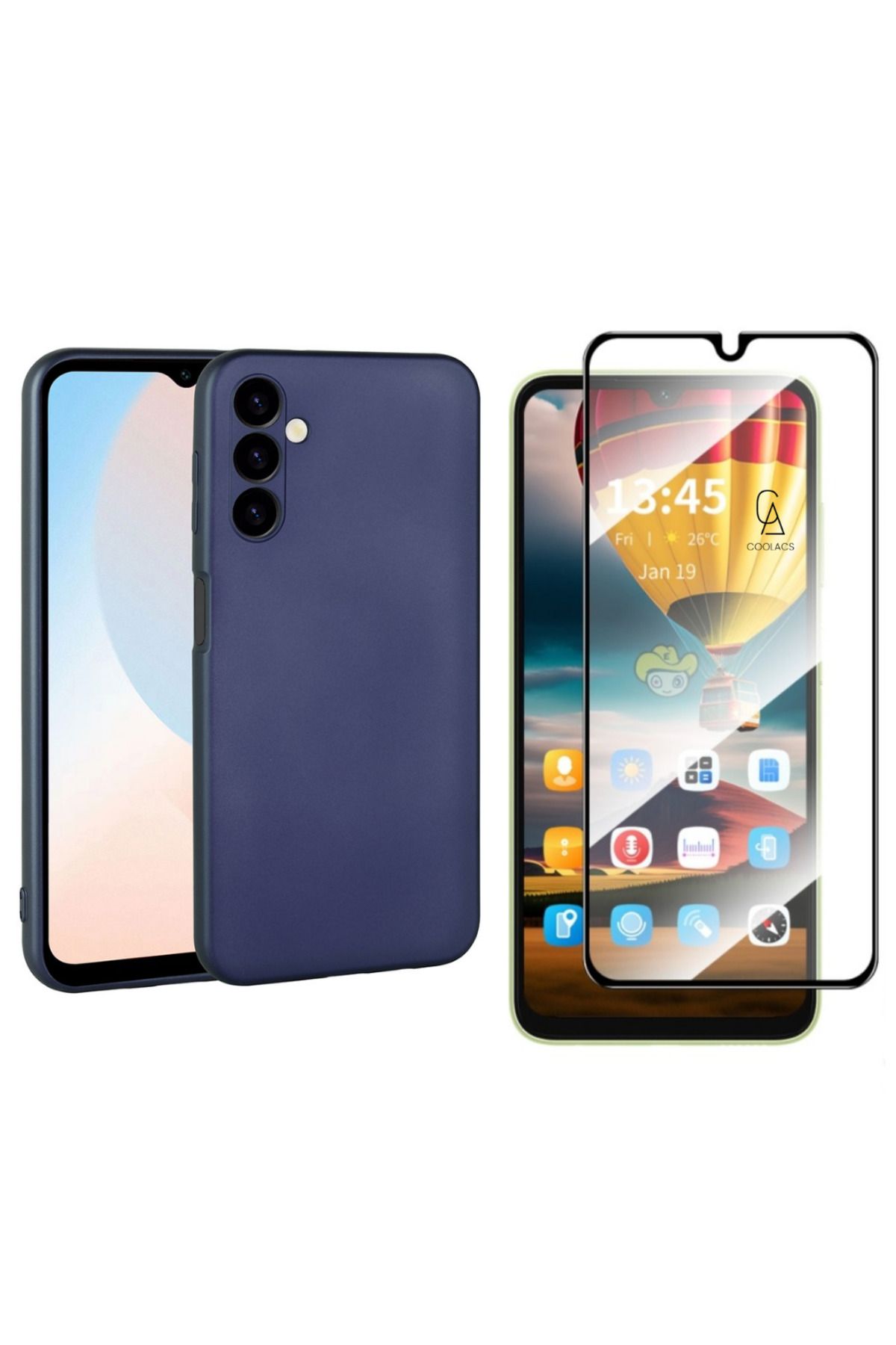 Coolacs Samsung Galaxy A16 ile Uyumlu Telefon Kılıfı ve Tam Kaplayan Seramik Ekran Koruyucu