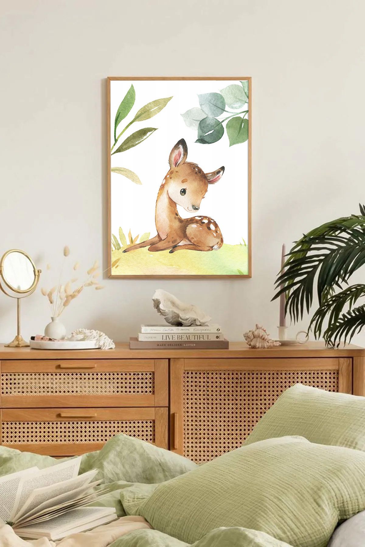 Dekorsiahome Tek Parça Ahşap Çerçeveli Oturma Odası Salon Mutfak Tablo TK0340