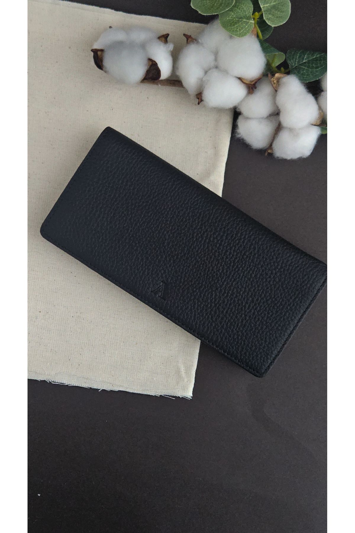 Aydın Deri Luxury Hakiki Deri Mıknatıslı Portföy Siyah Cüzdan - Kadın Erkek Unisex Günlük& Hediye
