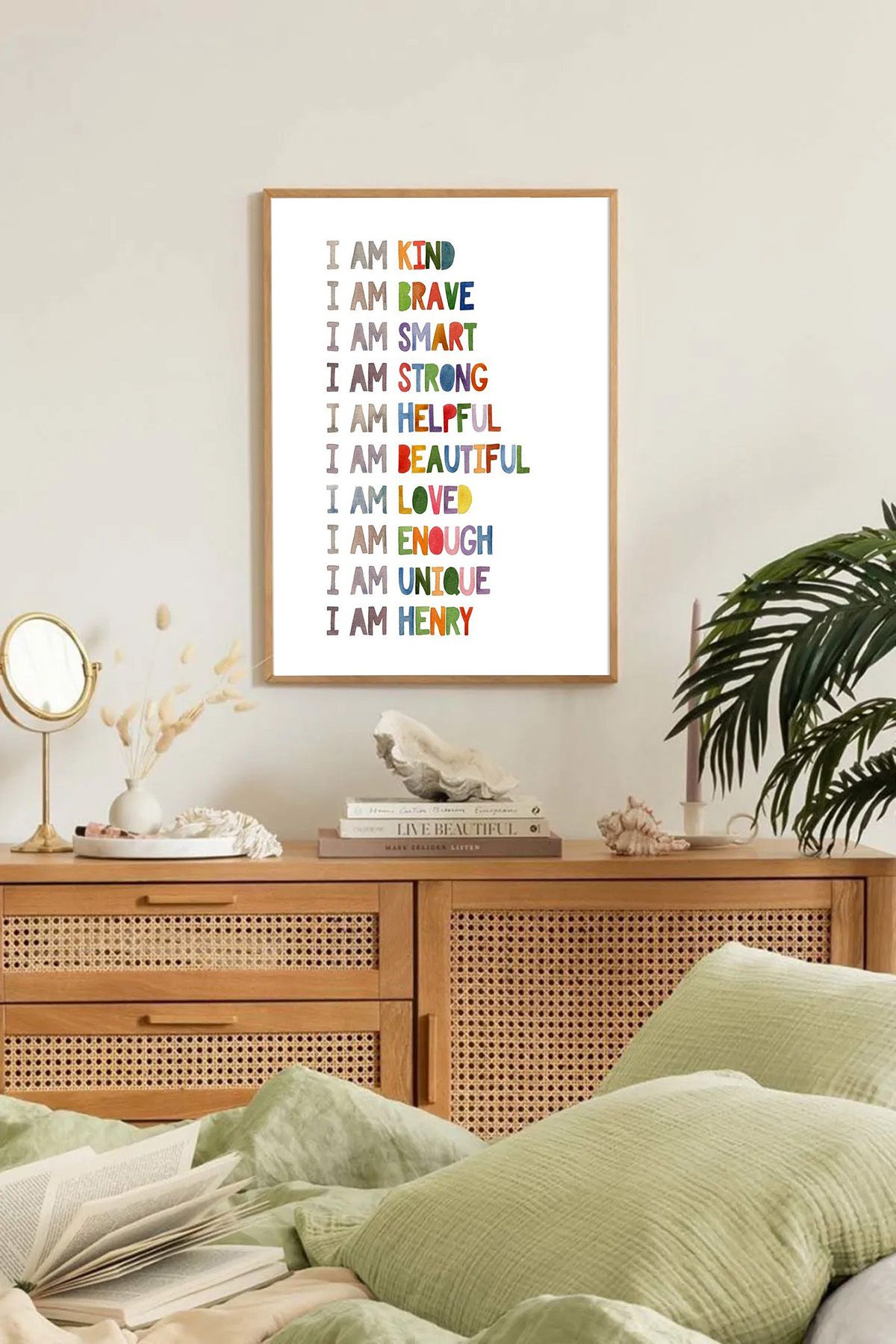 Dekorsiahome Tek Parça Ahşap Çerçeveli Oturma Odası Salon Mutfak Tablo TK0323