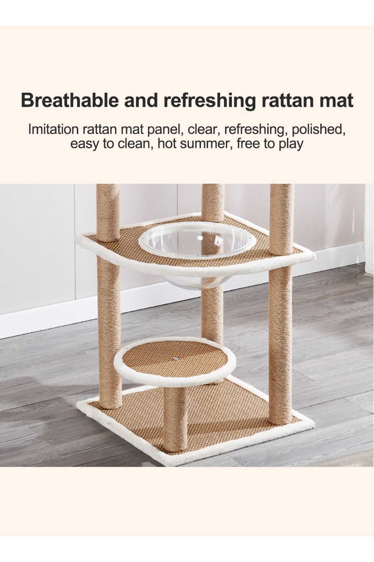 KidLe-Cat Tree Large Cat Nest Four Seasons Universal Cat Climbing Frame Oversized Capsule 5