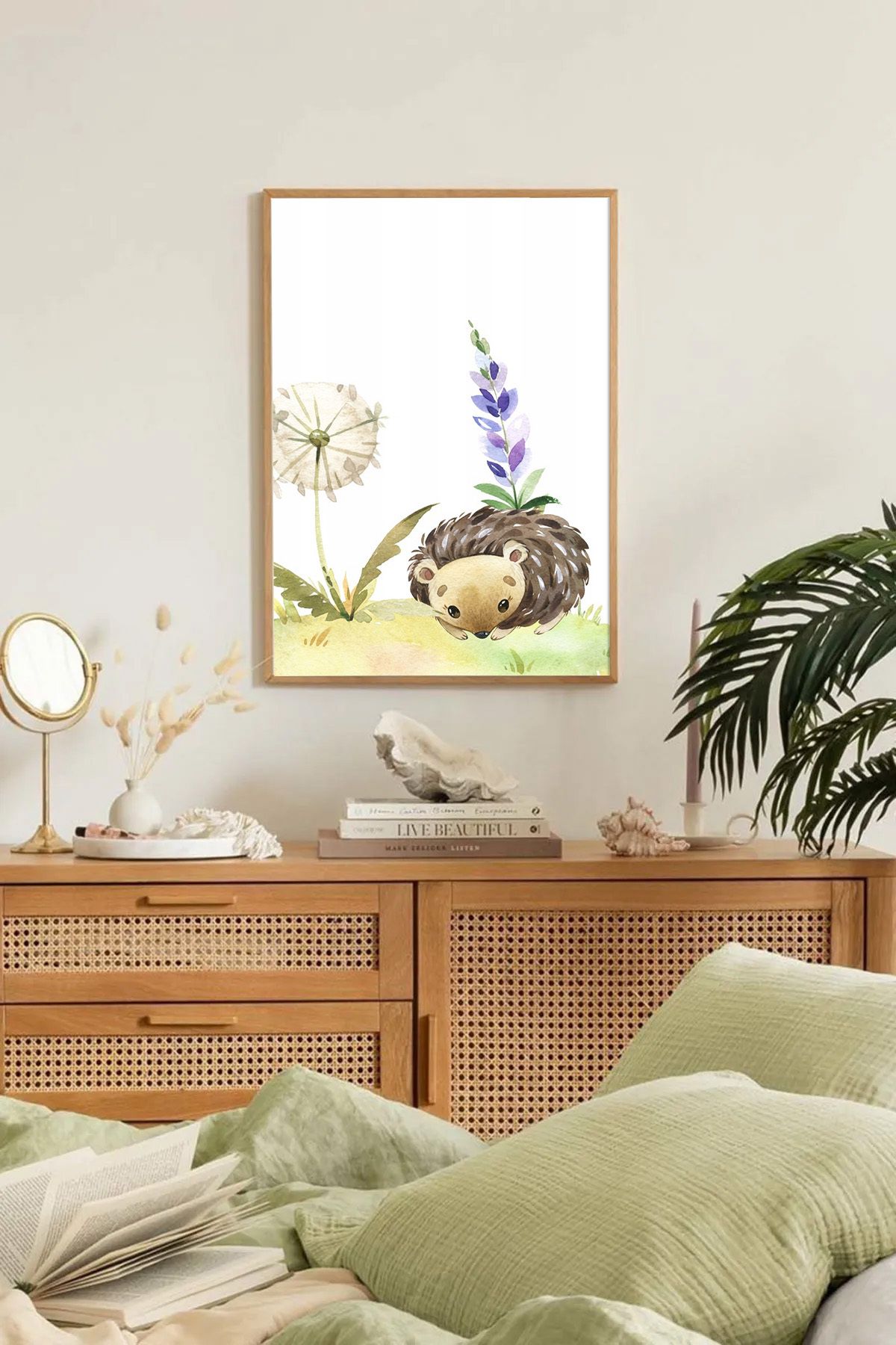 Dekorsiahome Tek Parça Ahşap Çerçeveli Oturma Odası Salon Mutfak Tablo TK0343