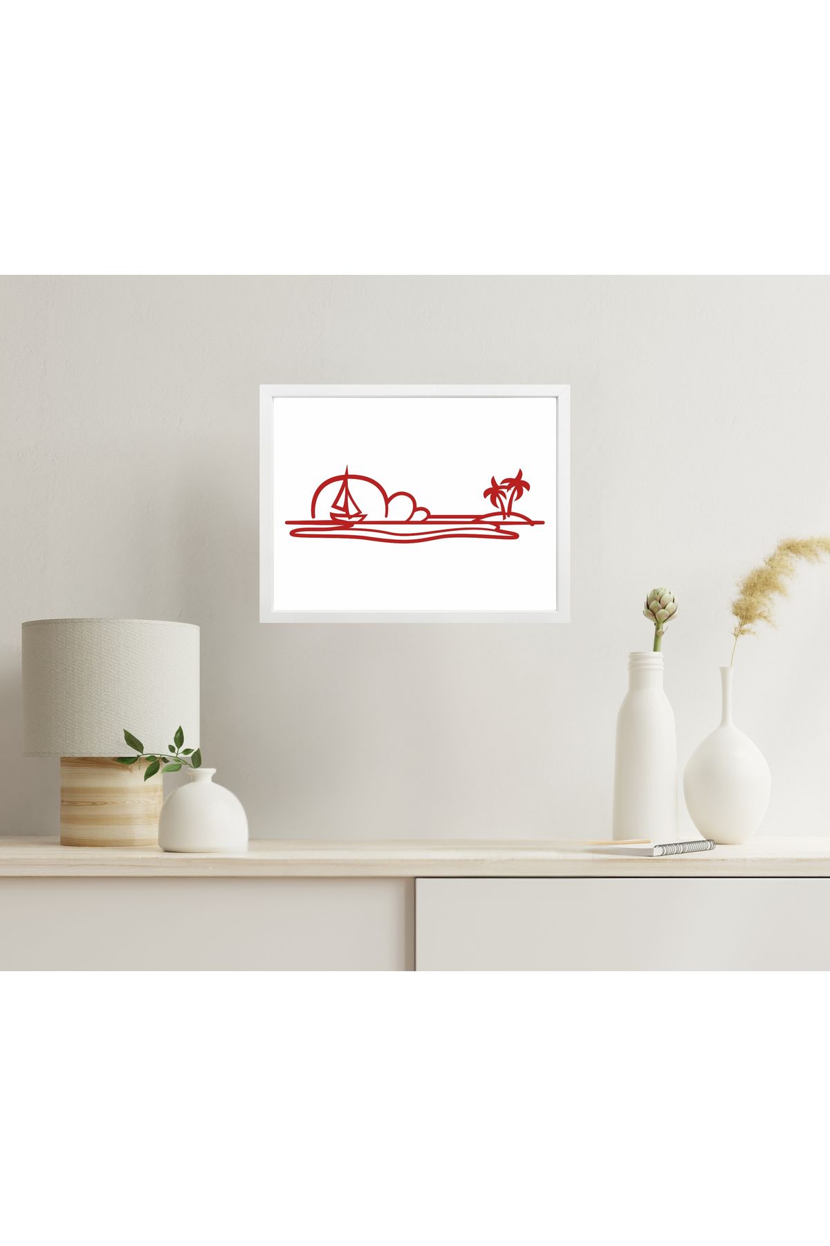Grand Fine Art Çerçeveli Renkli Akrilik Tablo Minimalist Manzara