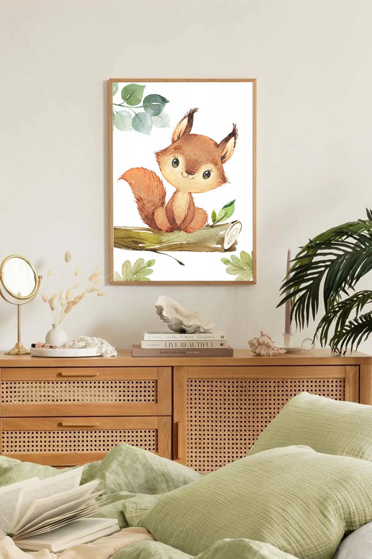 Dekorsiahome Tek Parça Ahşap Çerçeveli Oturma Odası Salon Mutfak Tablo TK0344