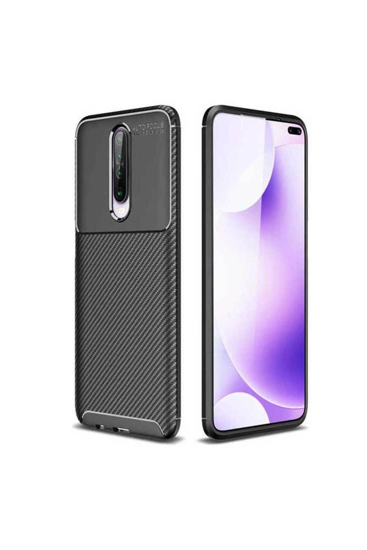 Smart Tech Xiaomi Redmi K30 Uyumlu Karbon Desenli Negro Silikon Kılıf
