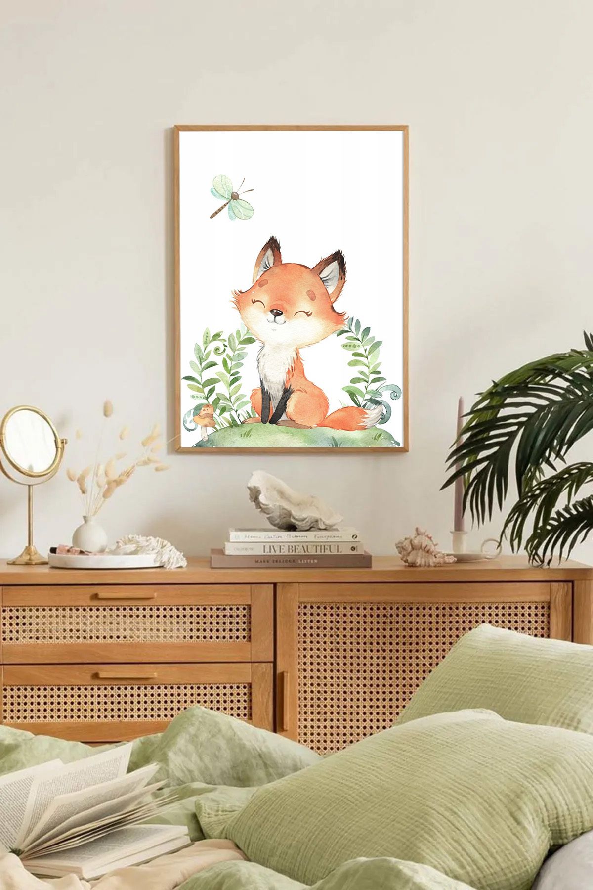 Dekorsiahome Tek Parça Ahşap Çerçeveli Oturma Odası Salon Mutfak Tablo TK0341
