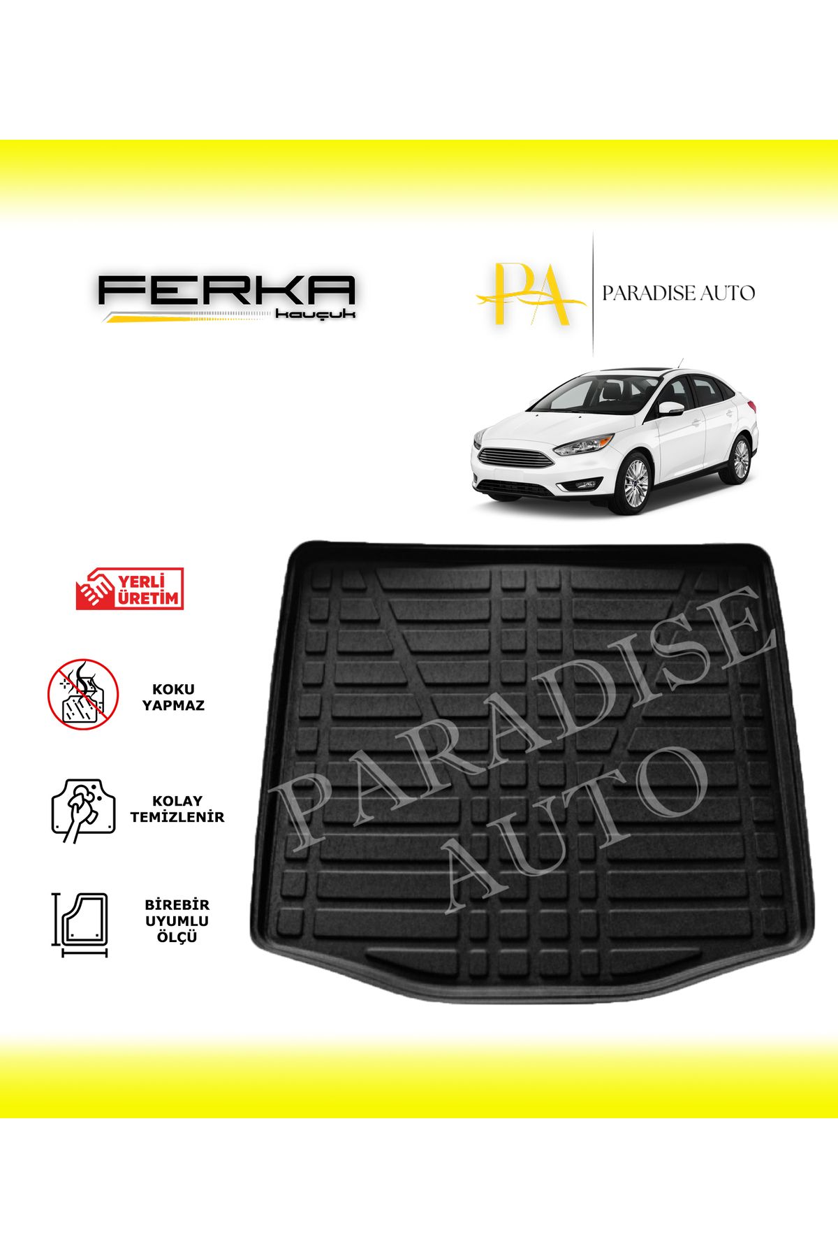 Paradise Auto Ford Focus Sedan Kalın Stepne 2015-2018 Bagaj Havuzu
