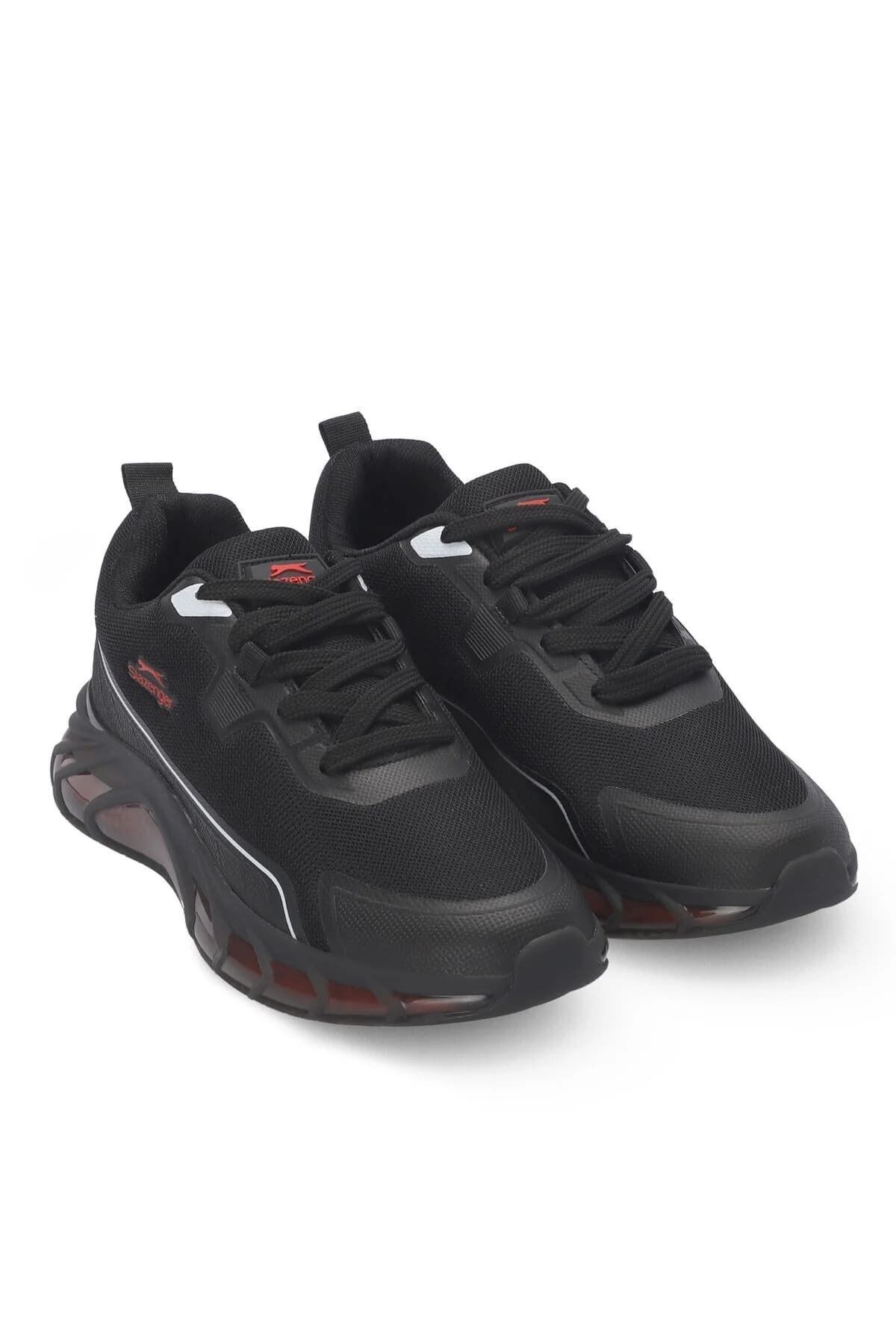 Slazenger Comfort Taban Bağcıklı Günlük Spor Ayakkabı Siyah-Kırmızı Sneaker Erkek
