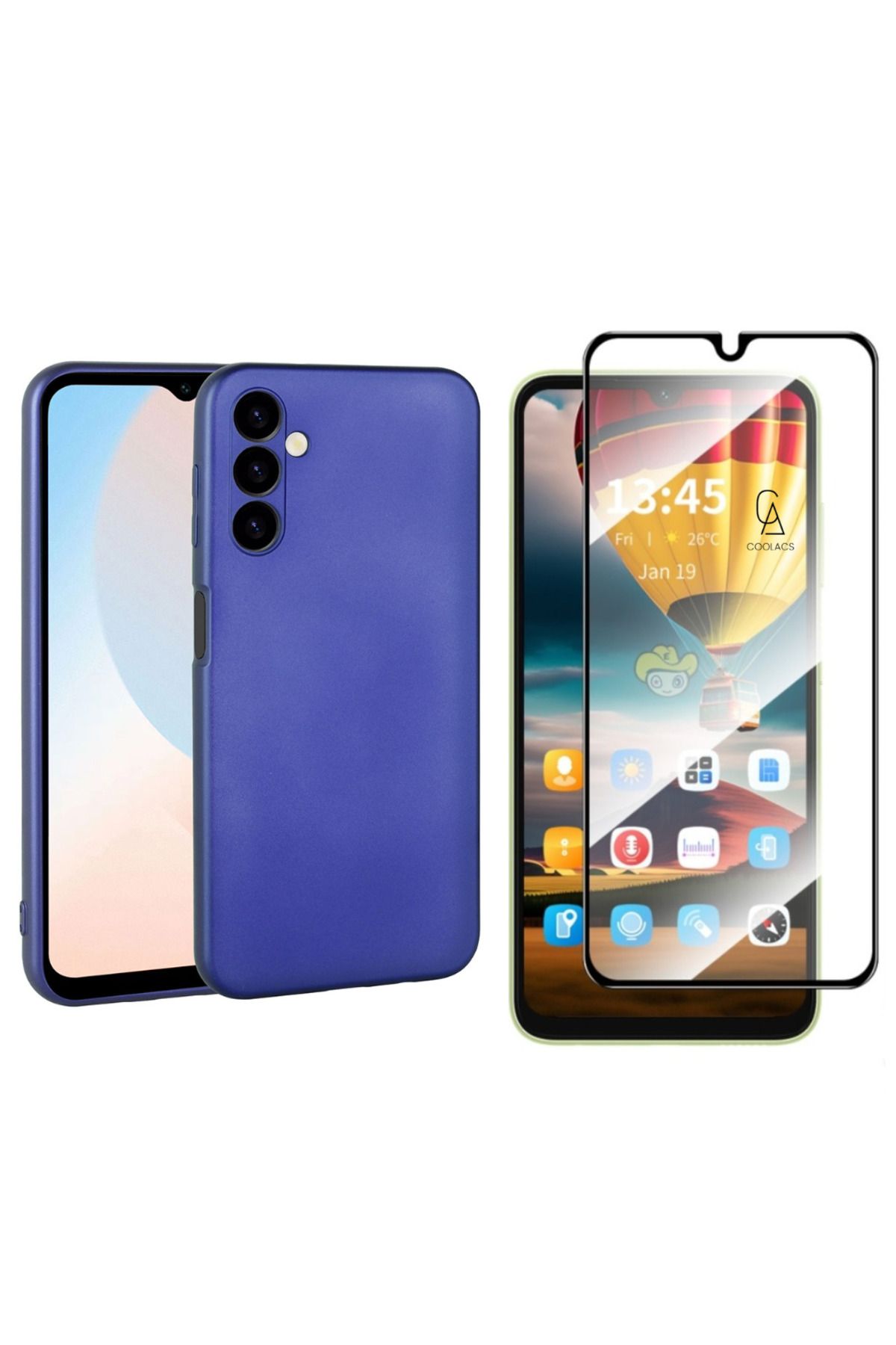 Coolacs Samsung Galaxy A16 ile Uyumlu Telefon Kılıfı ve Tam Kaplayan Seramik Ekran Koruyucu