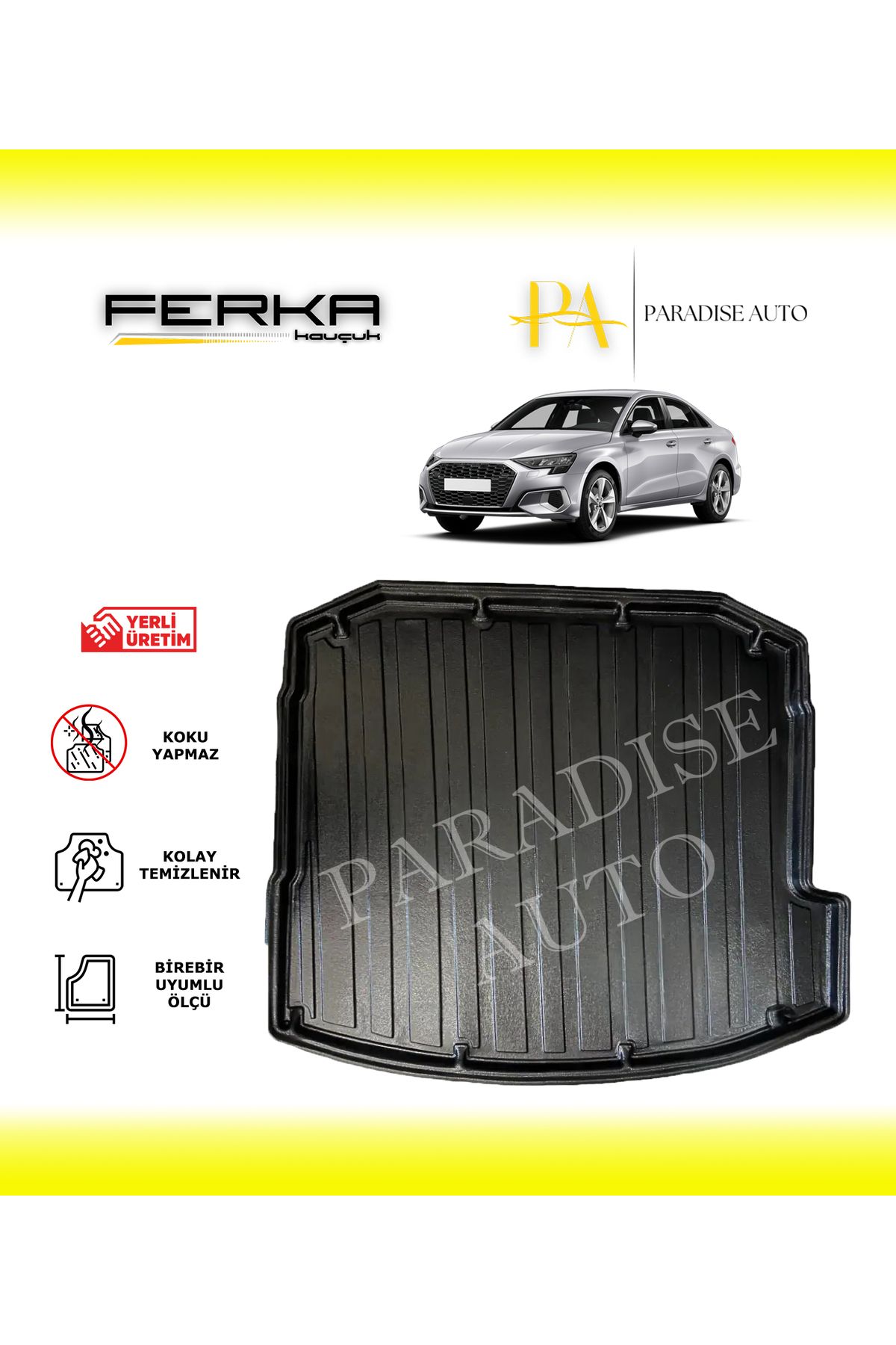 Paradise Auto Audi A3 Sedan 2021 ve Üstü Bagaj Havuzu